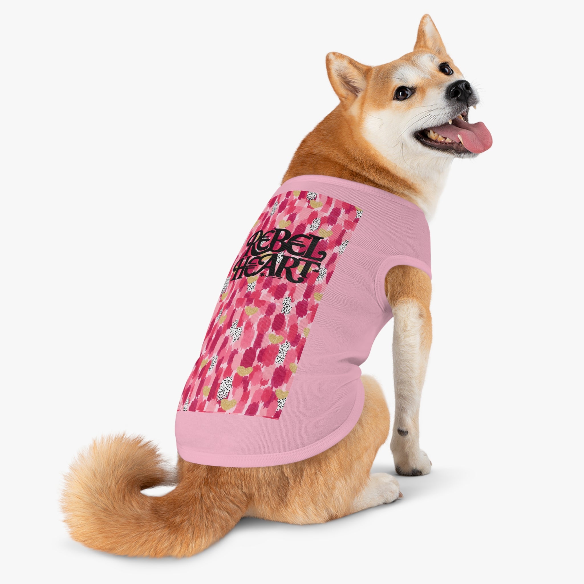 Rebel Heart Pink Confetti Pet Shirt - Stylish and Playful Dog Apparel