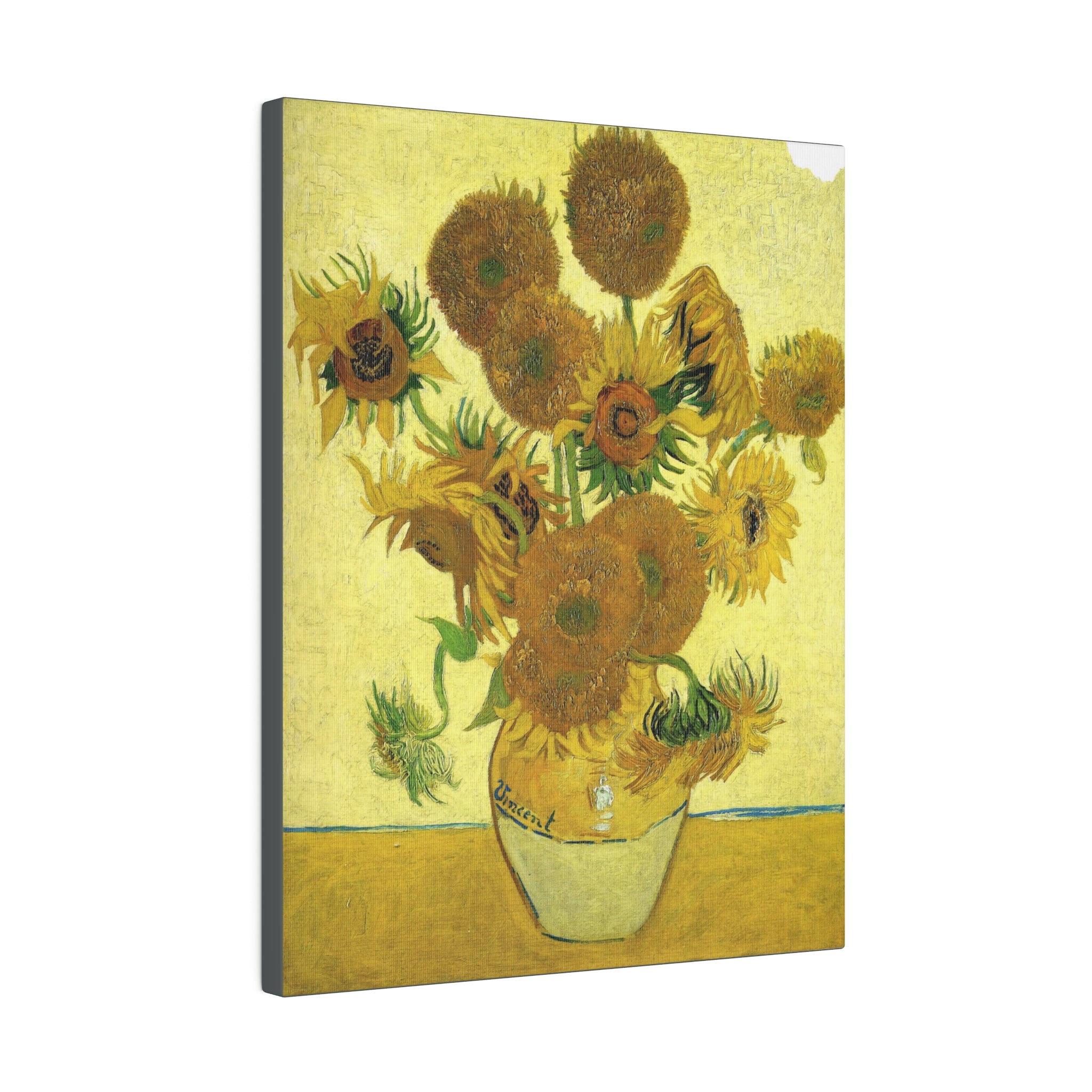 Vase of 15 Sunflowers Vincent Van Gogh - Matte Canvas 0.75"