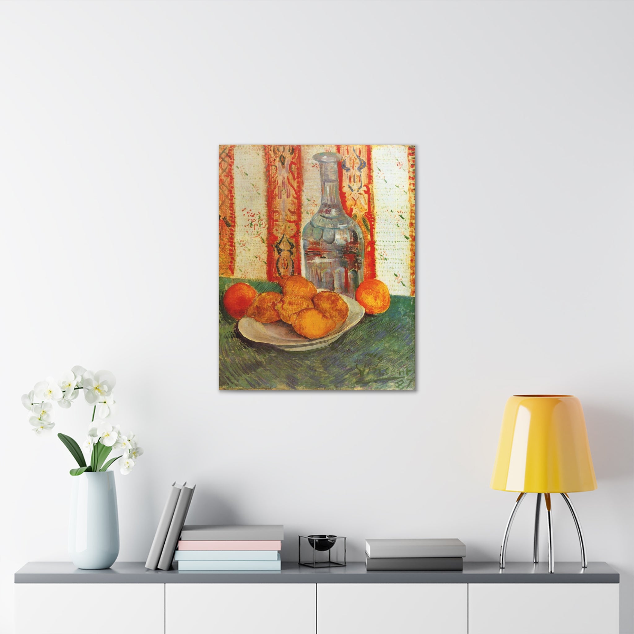 Still Life with Decanter and Lemons on a Plate - Vincent van Gogh - Canvas Gallery Wraps - Spruced Roost