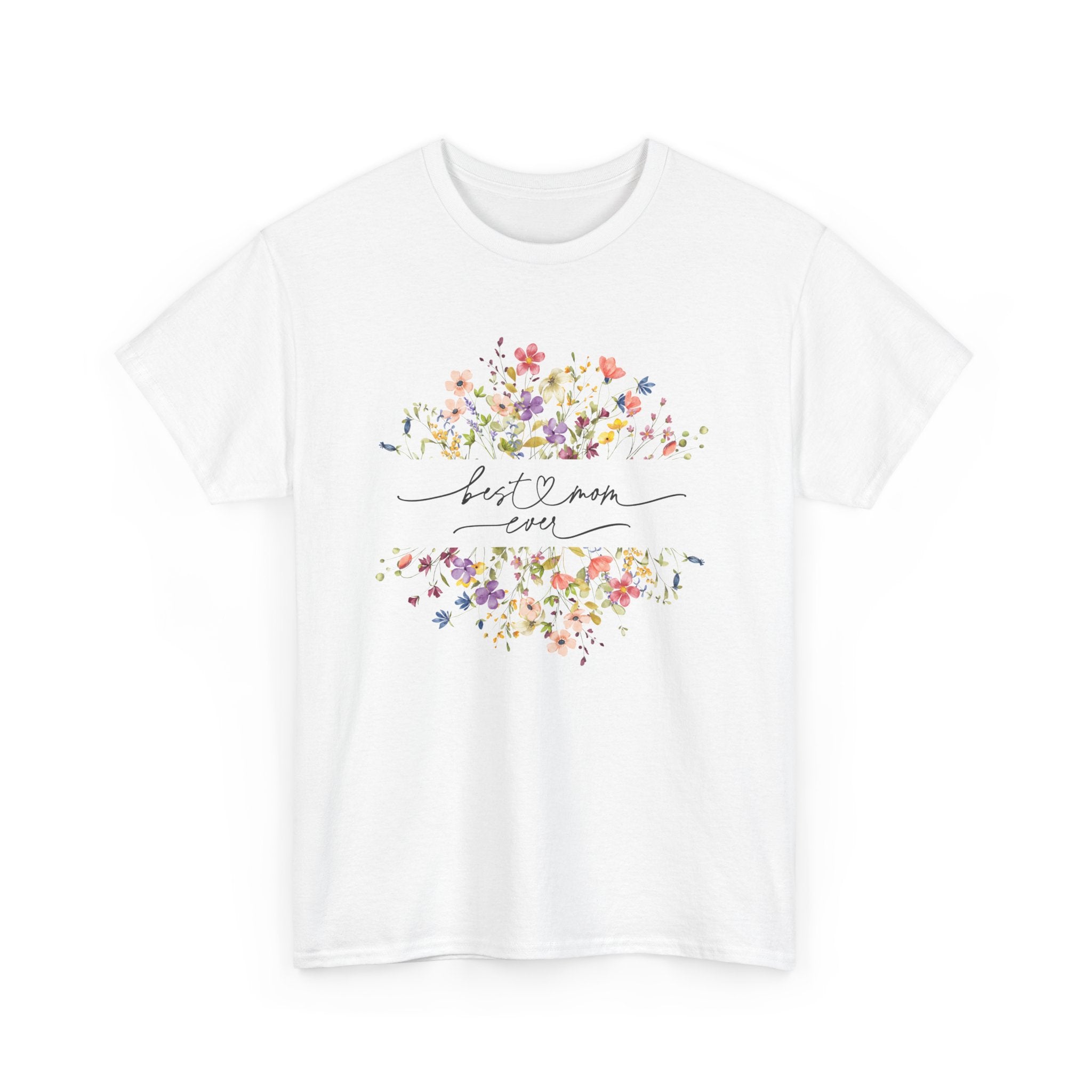 Best Mom Floral Unisex Heavy Cotton Tee - Spruced Roost