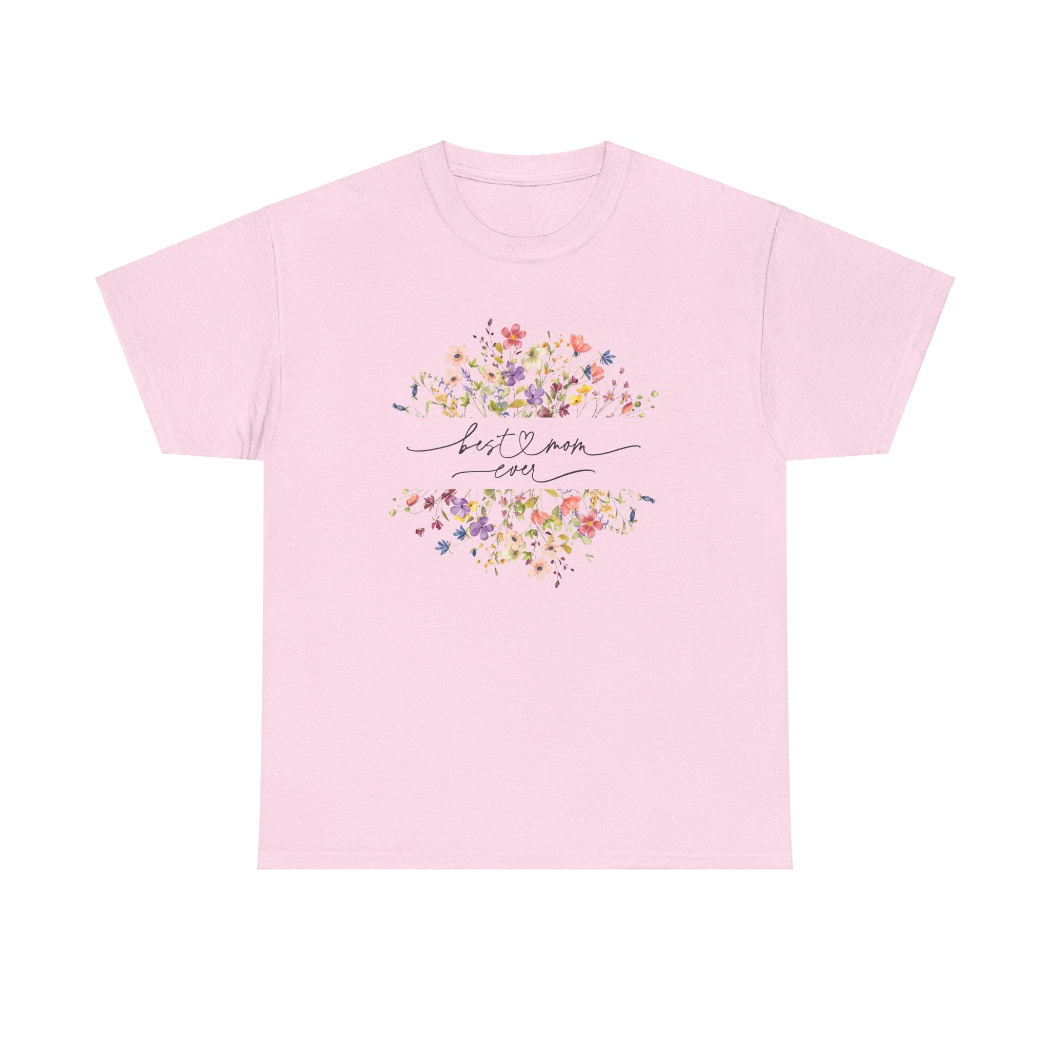 Best Mom Floral Unisex Heavy Cotton Tee - Spruced Roost
