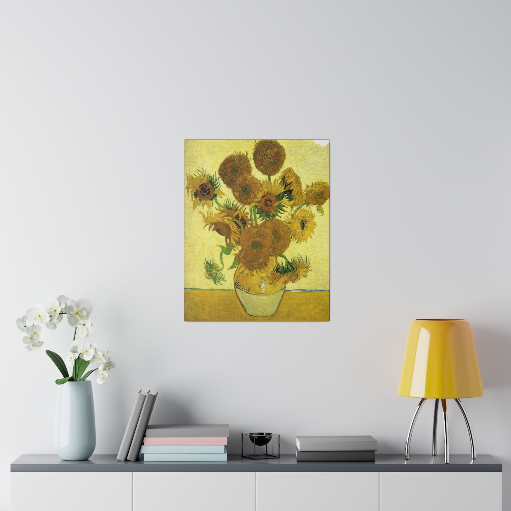 Vase of 15 Sunflowers Vincent Van Gogh - Matte Canvas 0.75" - Spruced Roost
