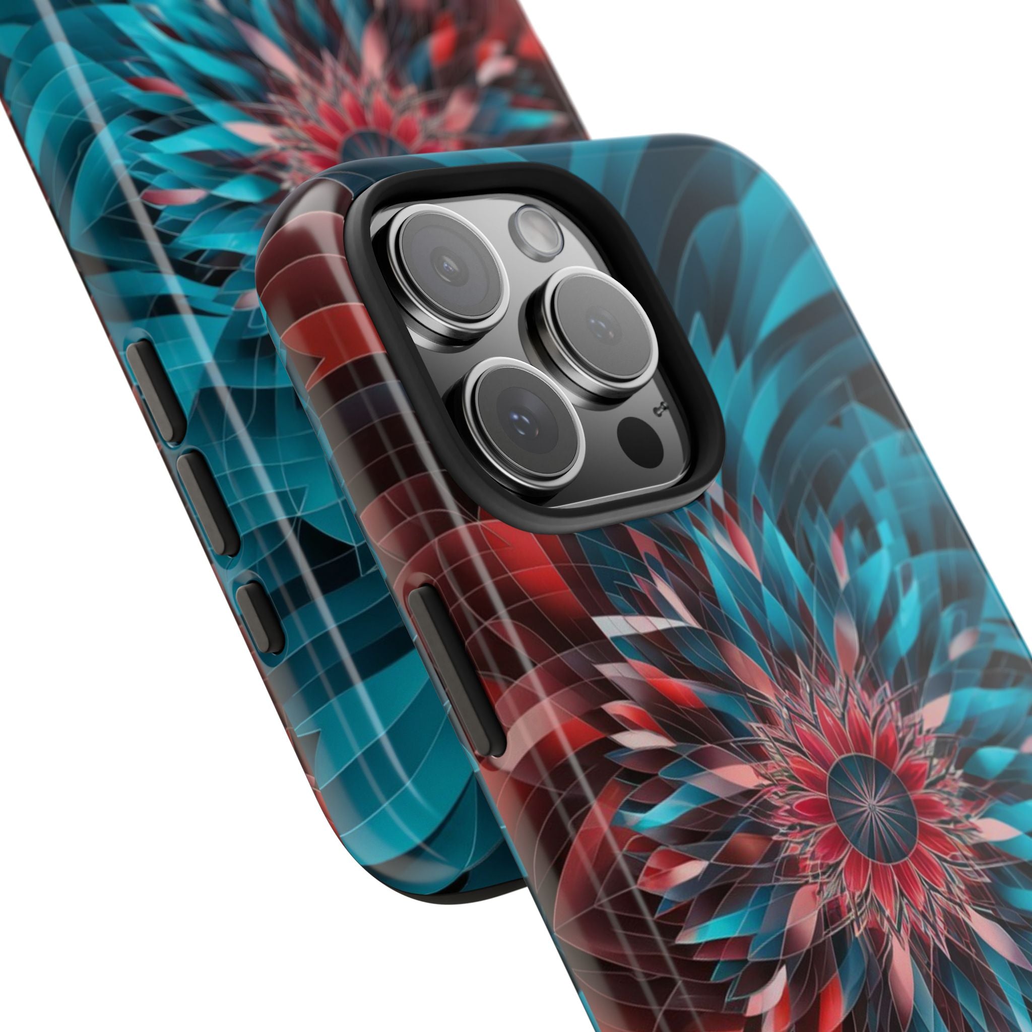 Mandala Maroon and Blue - Tough Case for iPhone 14, 15, 16 - Spruced Roost
