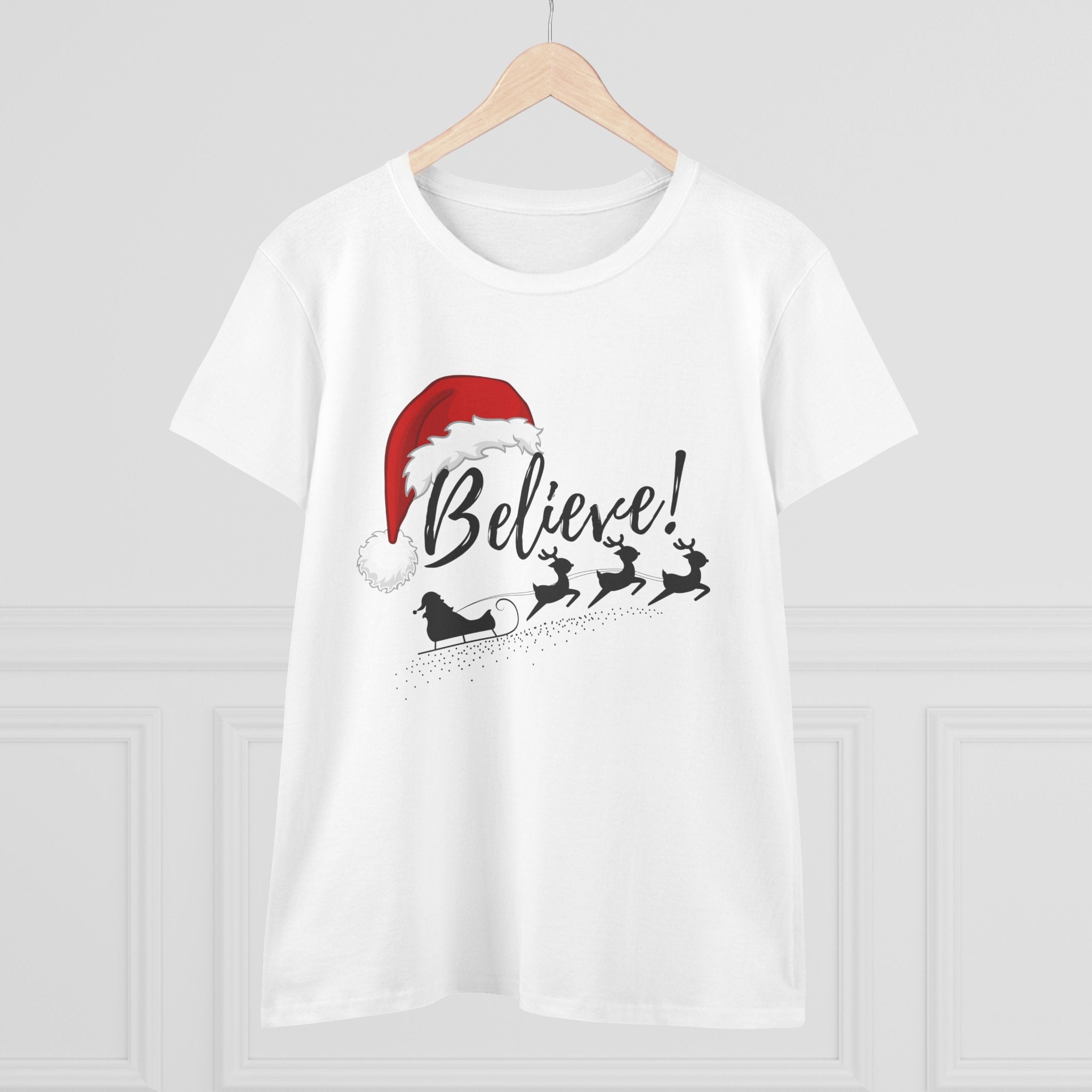 Believe! Christmas Women's Midweight Cotton TShirt