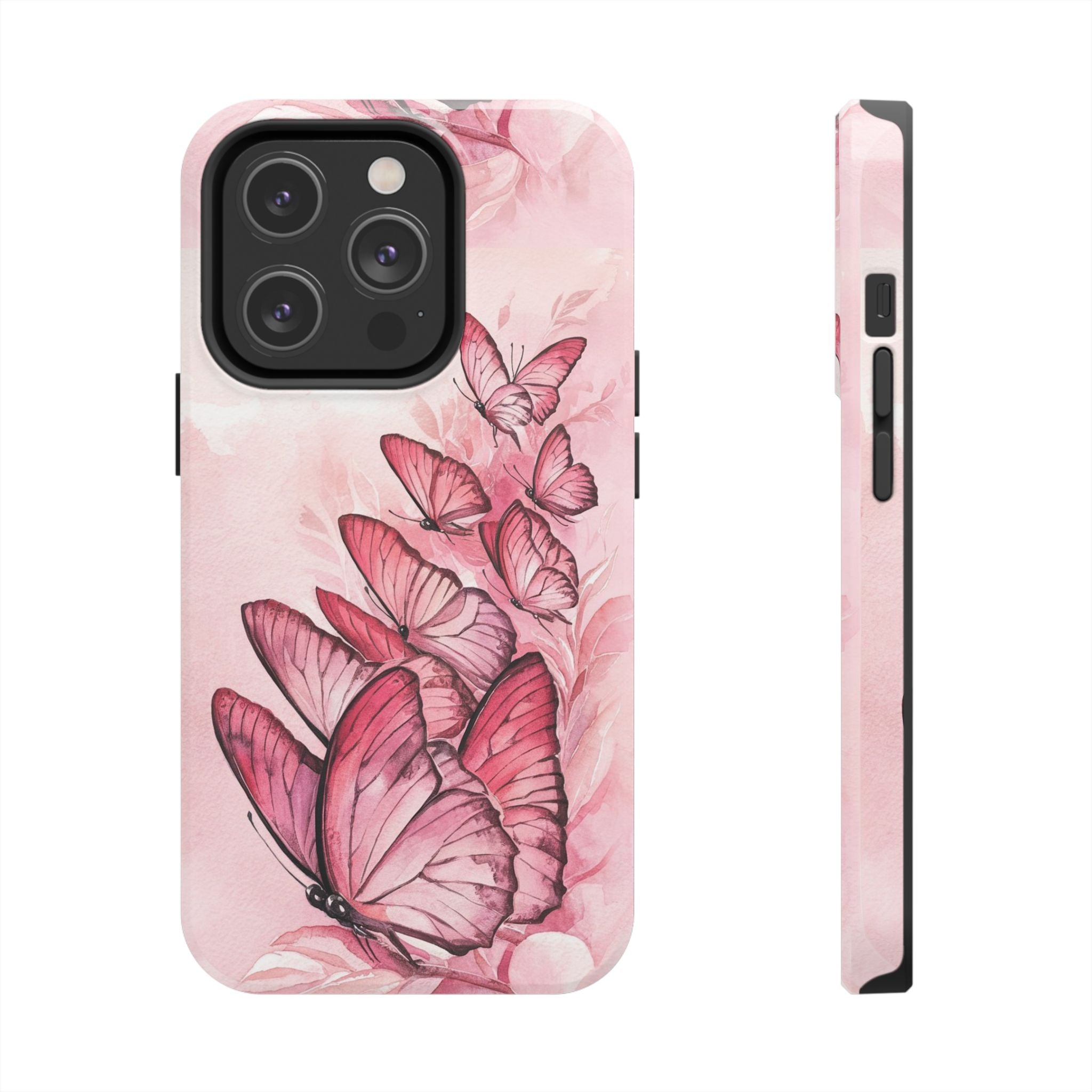 Pink Butterflies - Tough Case for iPhone 14, 15, 16 - Spruced Roost