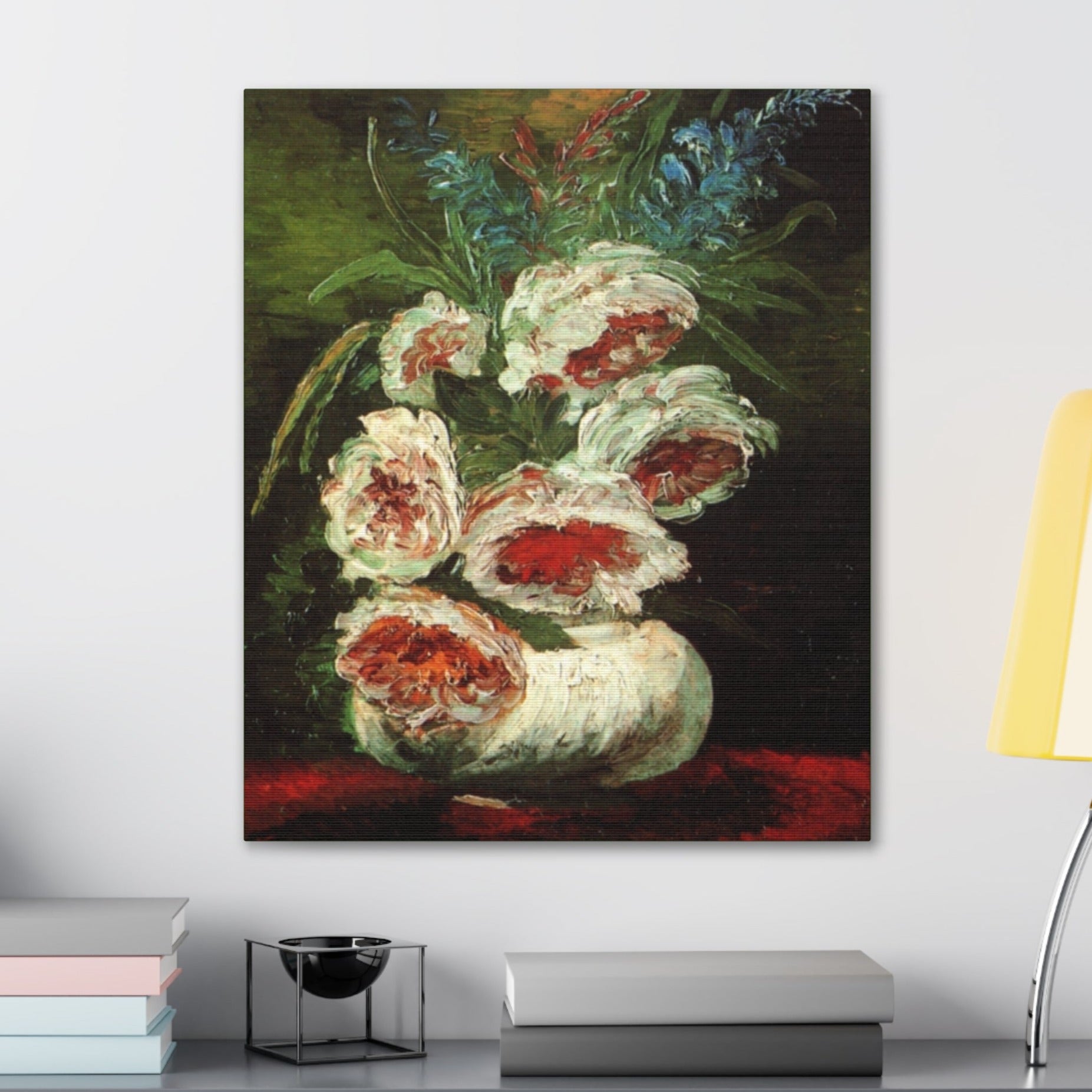 Vase with Peonies - Vincent van Gogh - Canvas Gallery Wraps - Spruced Roost