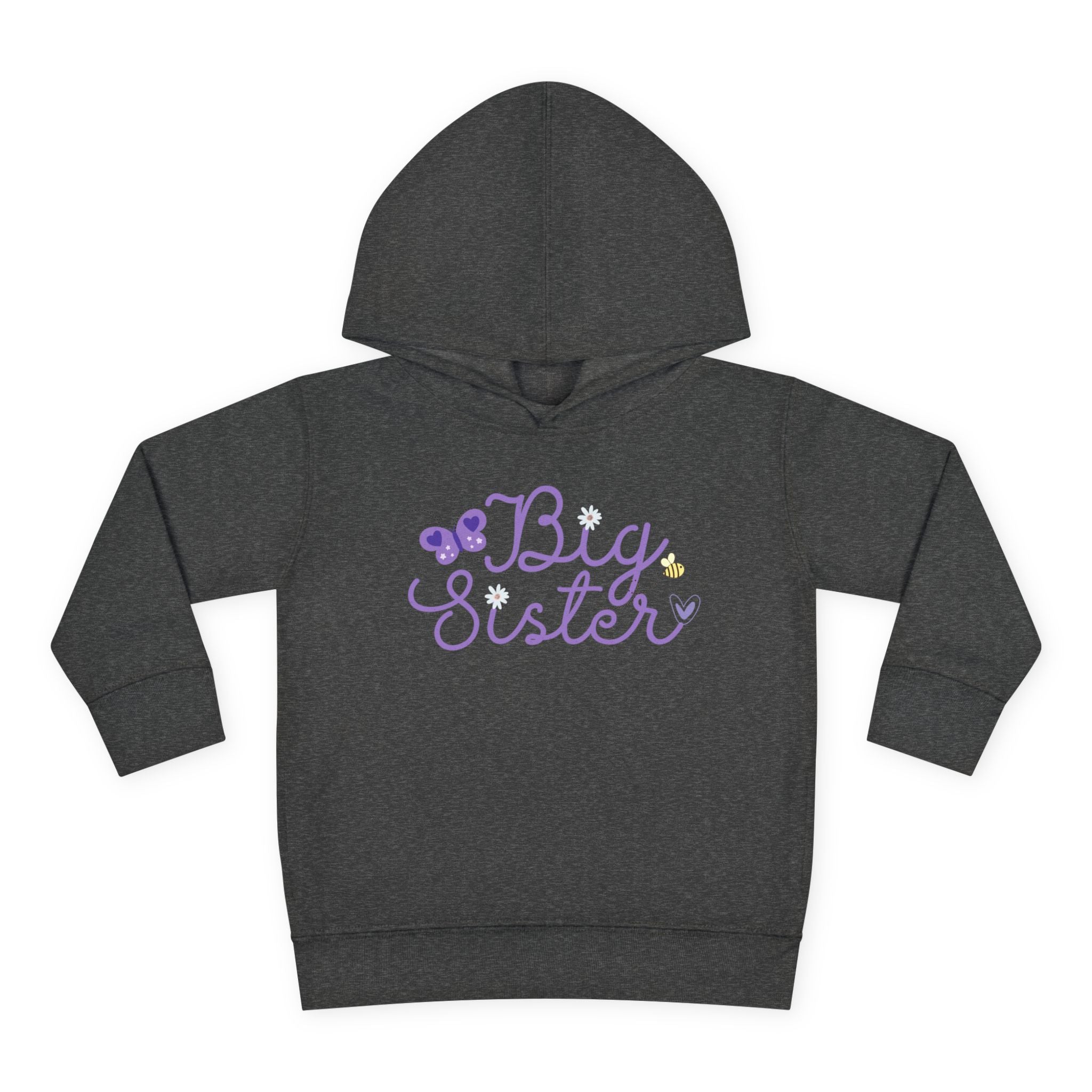 Butterfly Big Sister - Toddler Pullover Fleece Hoodie - 2T, 4T, 6T