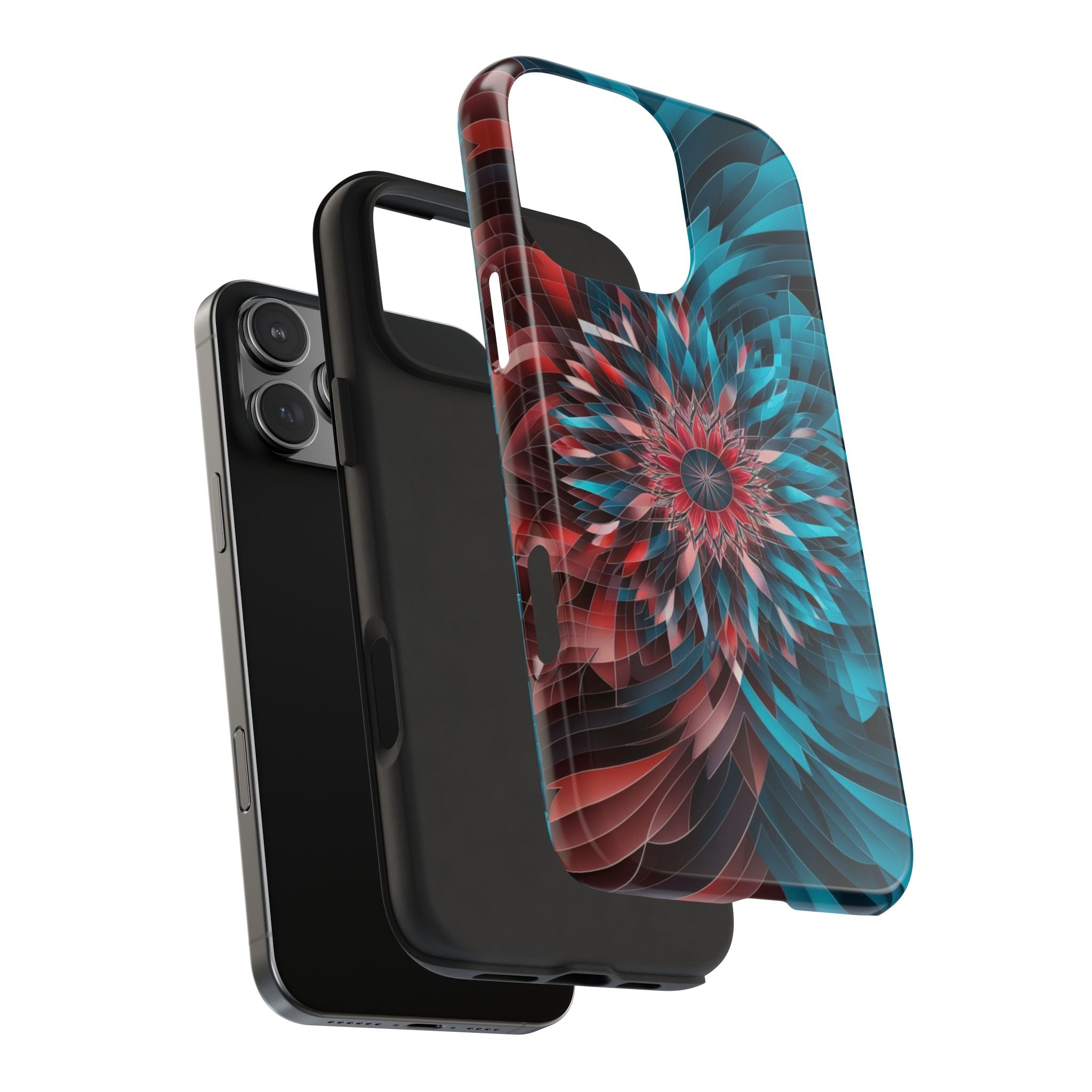Mandala Maroon and Blue - Tough Case for iPhone 14, 15, 16 - Spruced Roost