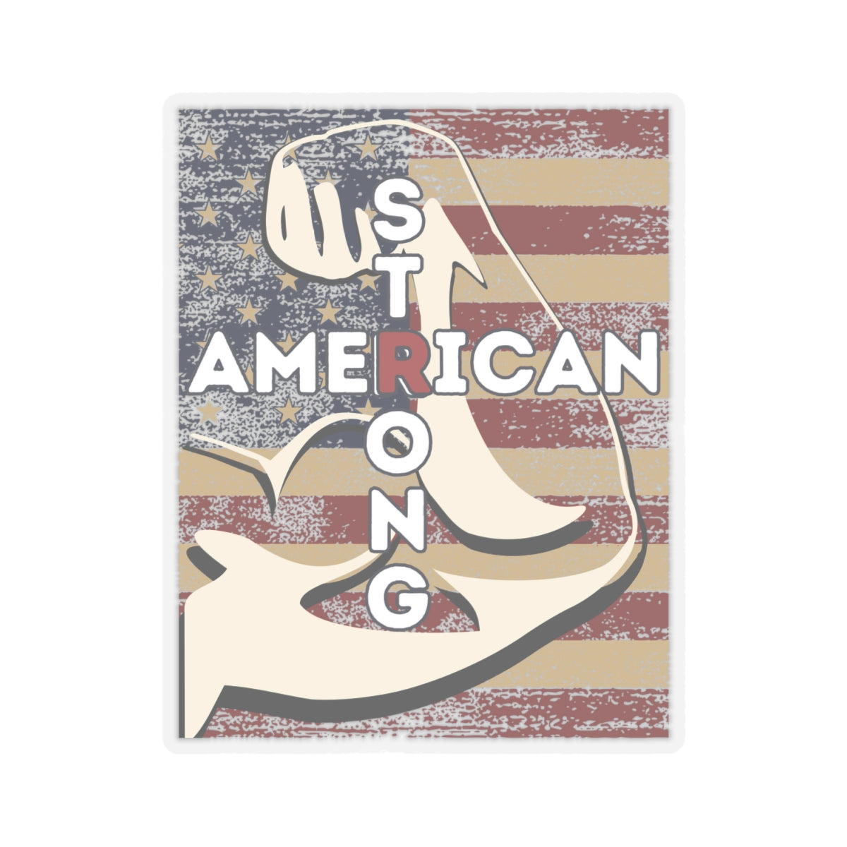 AMERICAN STRONG Cross Kiss-Cut Stickers