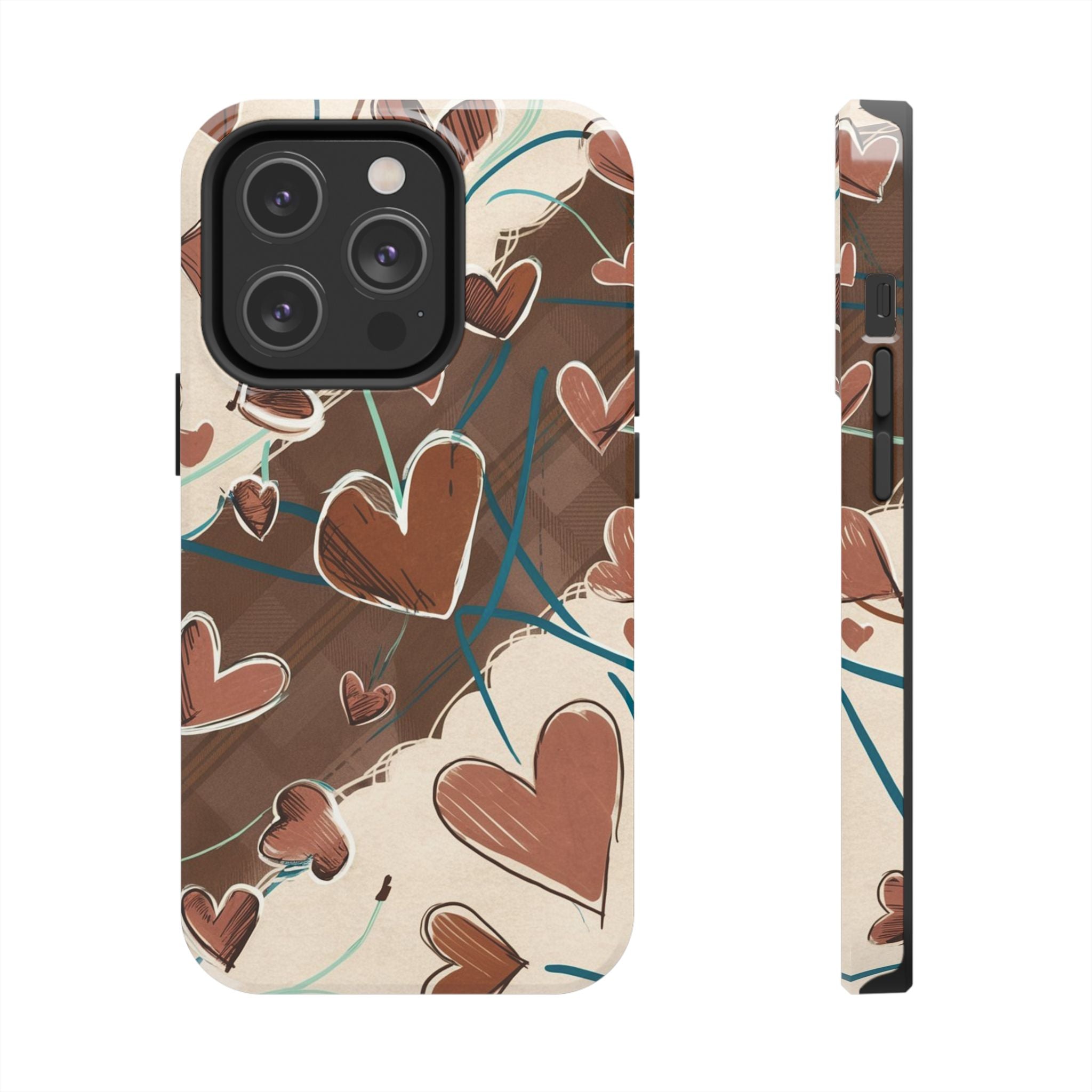 Hearts au Naturel - Tough Case for iPhone 14, 15, 16 - Spruced Roost