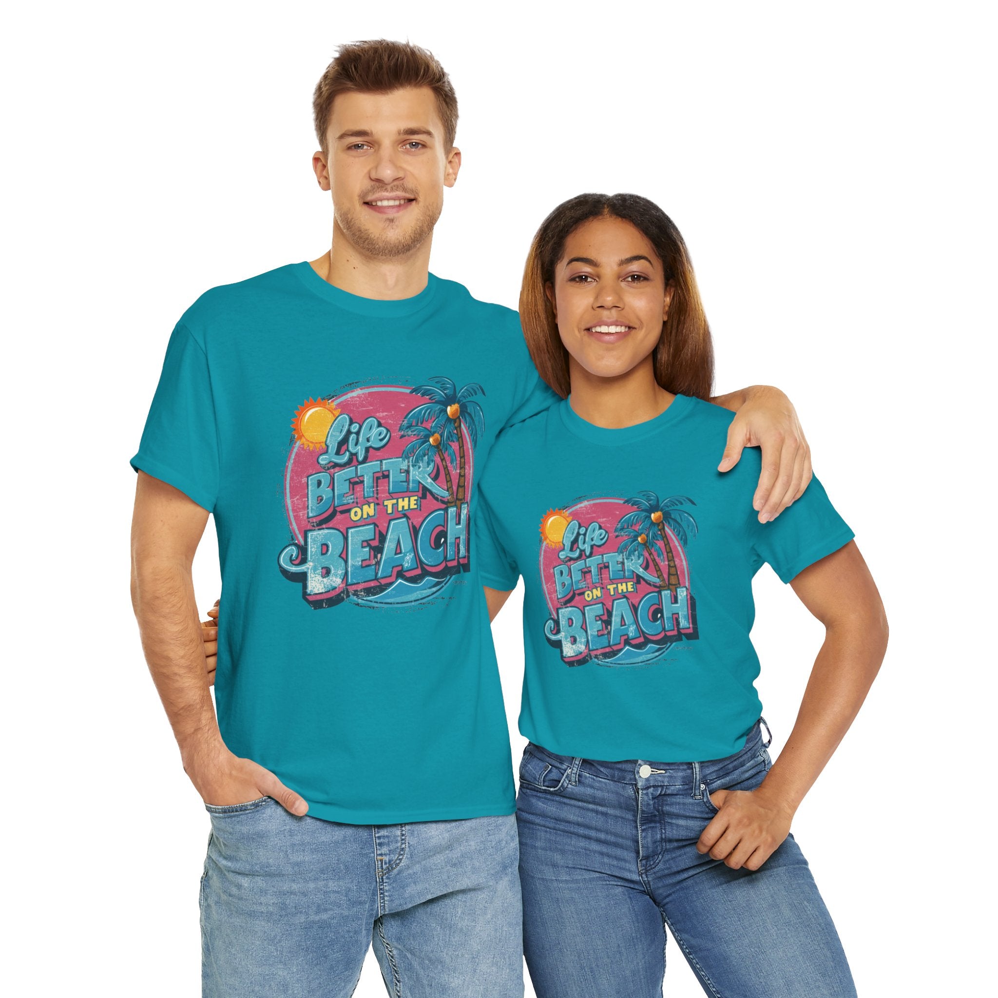 Life is Better at the Beach - Unisex Heavy Cotton Tee - Spruced Roost