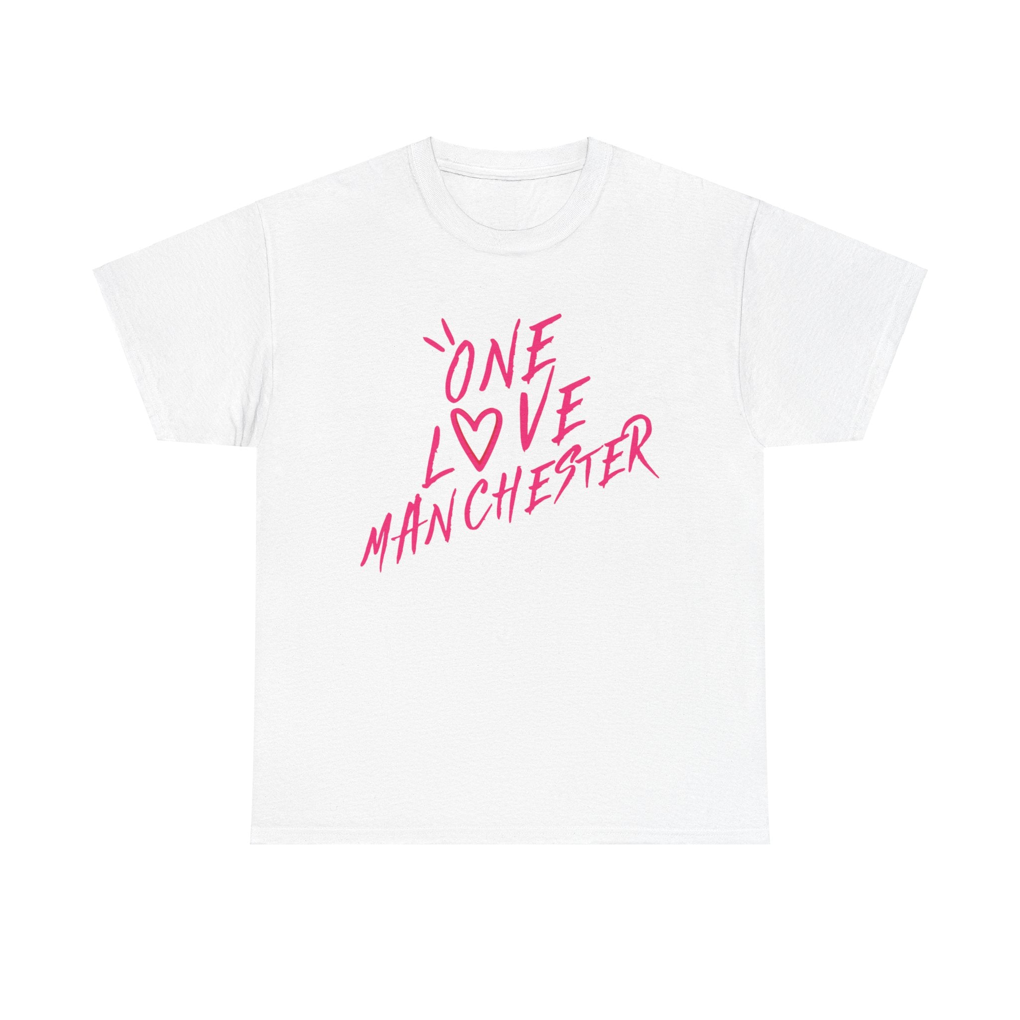 One Love Manchester Hot Pink - Unisex Heavy Cotton Tee - Spruced Roost