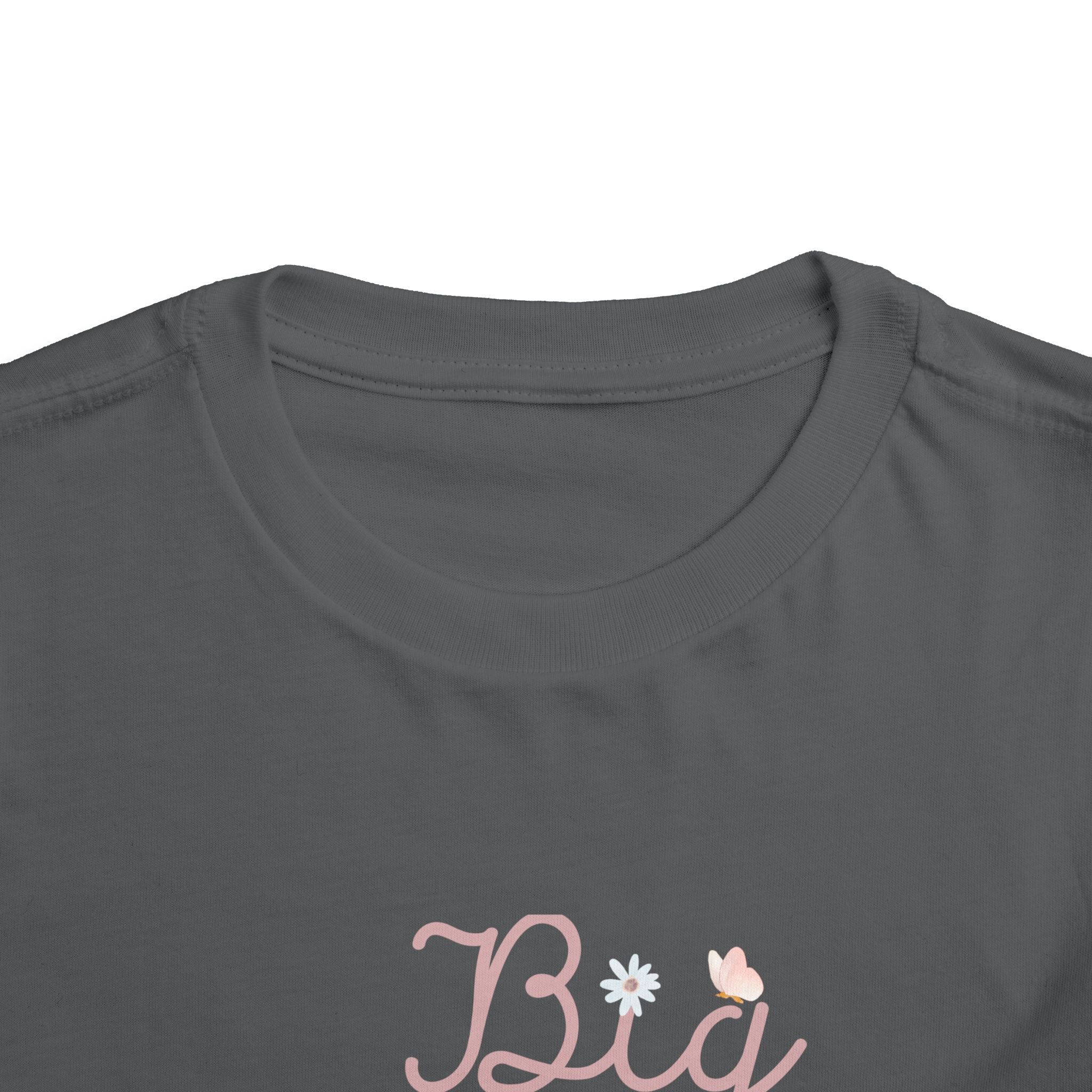 Daisy Pink Cursive - Big Sister Kids' T-Shirt -Gift for New Siblinngs - 3/4-7/8