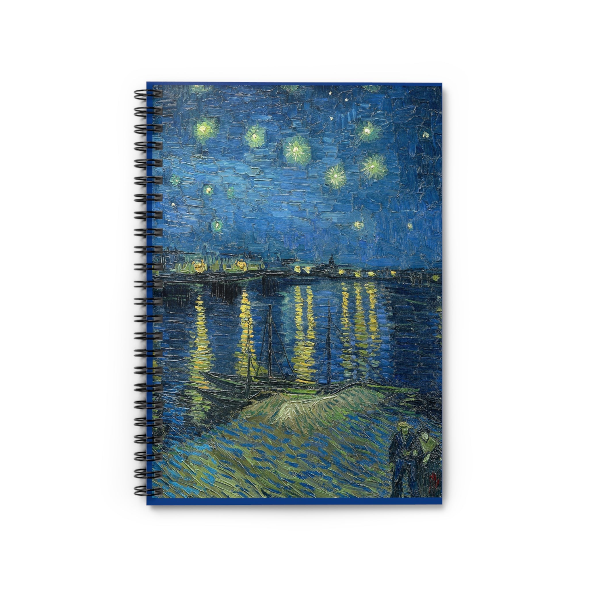 Starry Night on the Rhone - Vincent Van Gogh - Spiral Notebook - Ruled Line - Spruced Roost