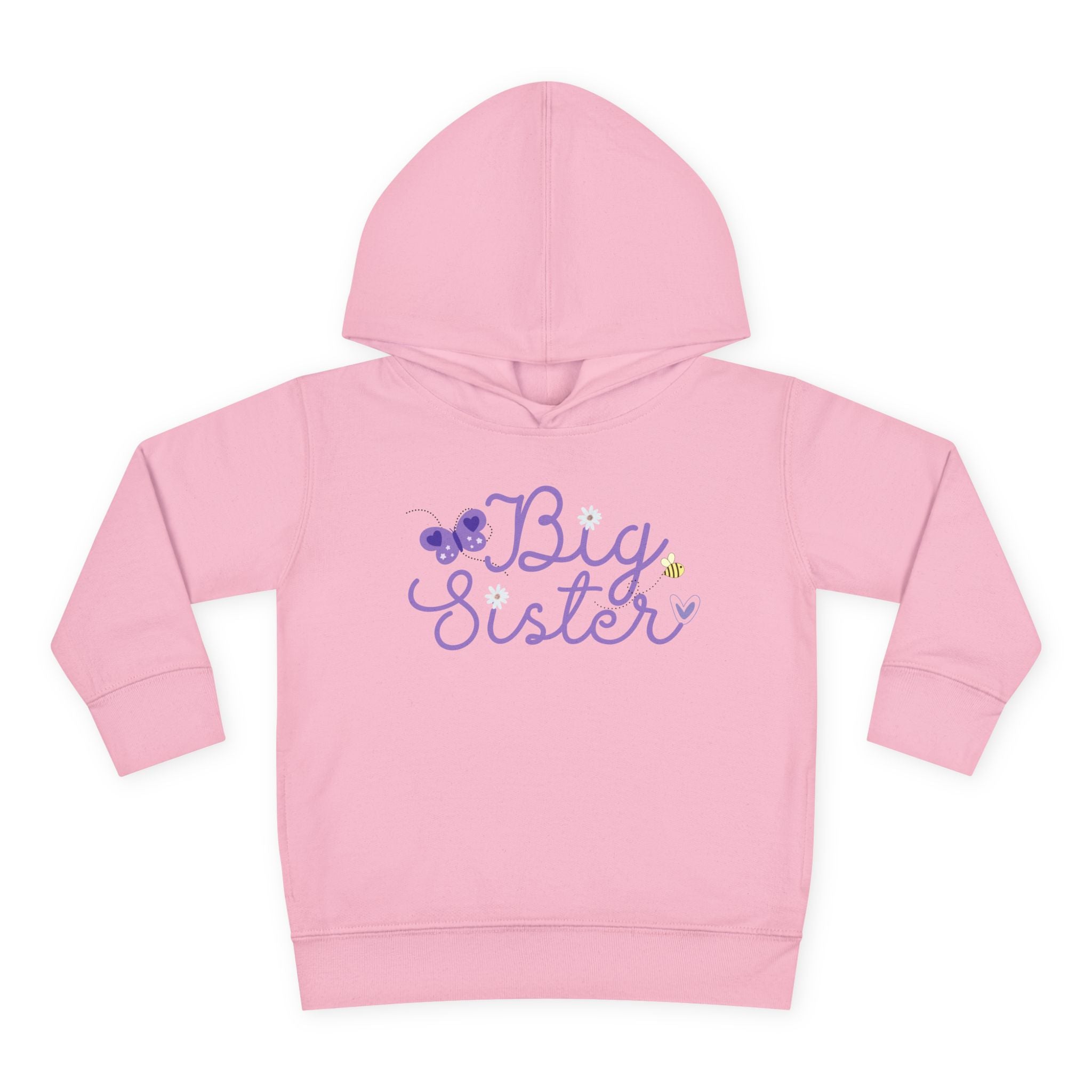 Butterfly Big Sister - Toddler Pullover Fleece Hoodie - 2T, 4T, 6T