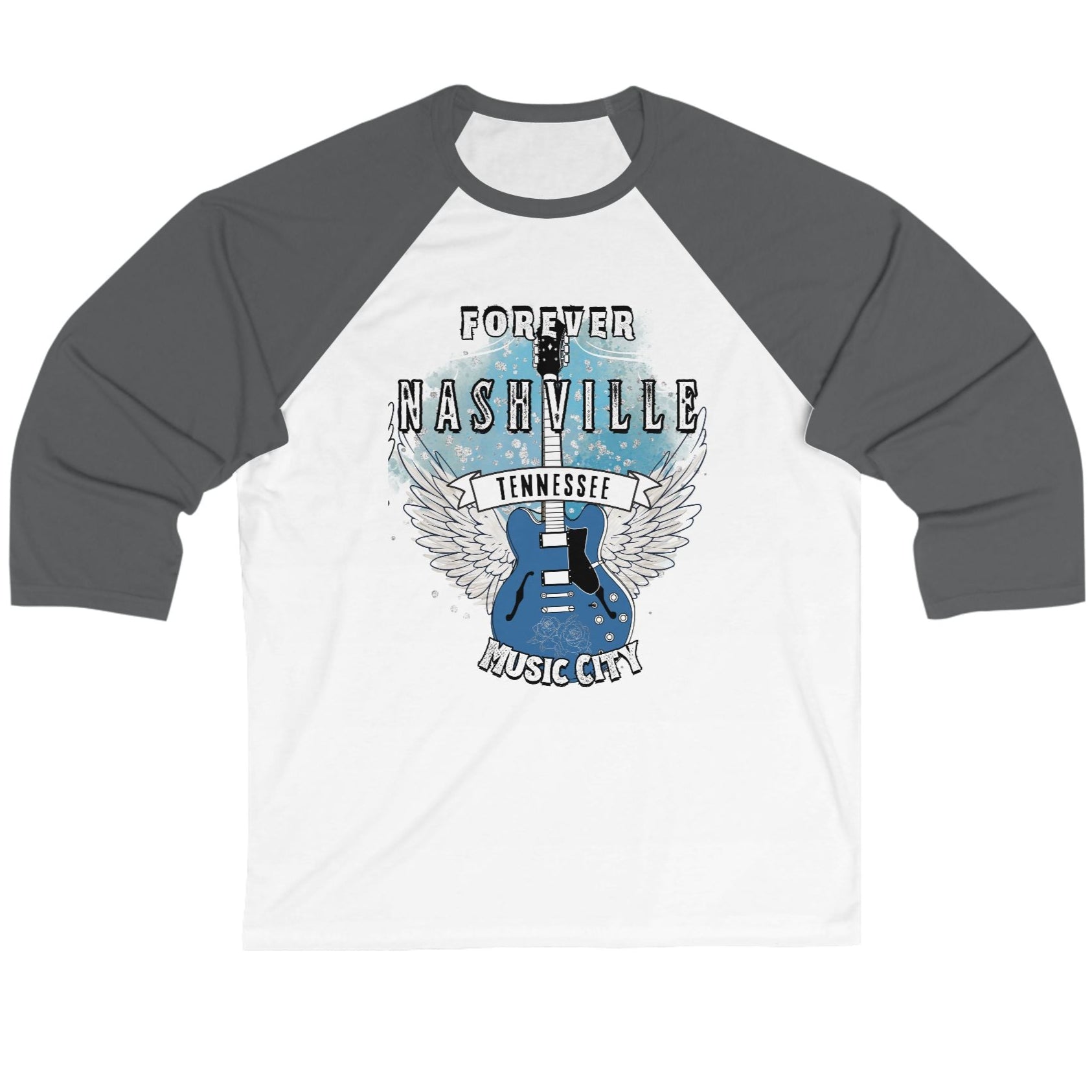 Nashville Forever - Raglan 3\4 Sleeve Baseball Tee - 6 Colors