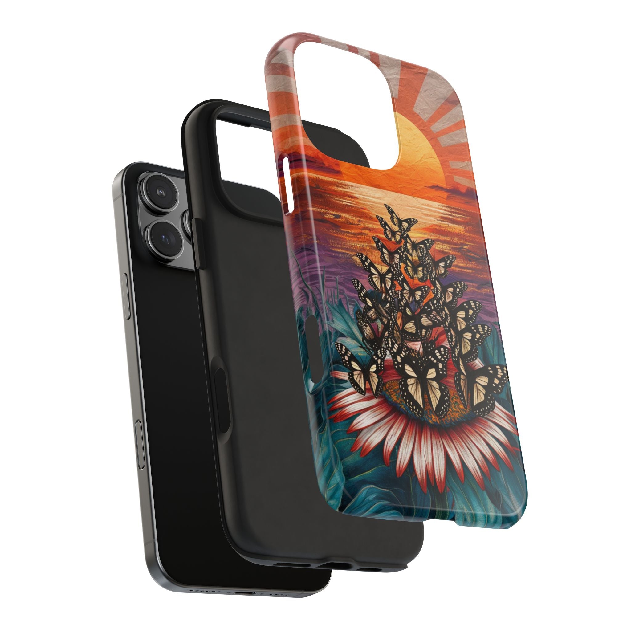 Sunset Butterflies - Tough Case for iPhone 14, 15, 16 - Spruced Roost