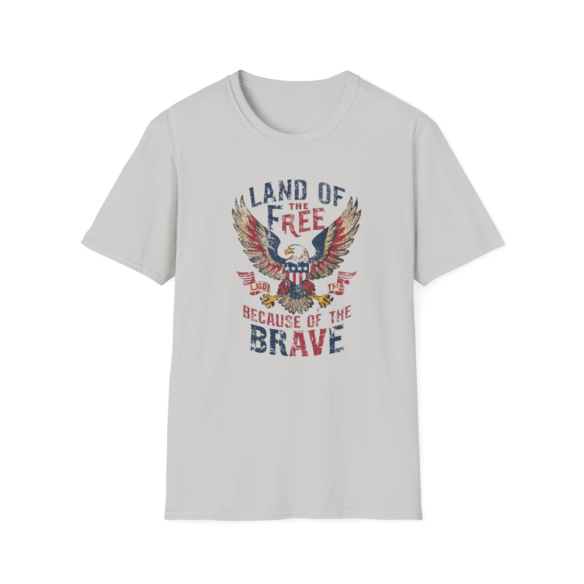 Land of the Free, Because of the Brave - Unisex Softstyle T-Shirt