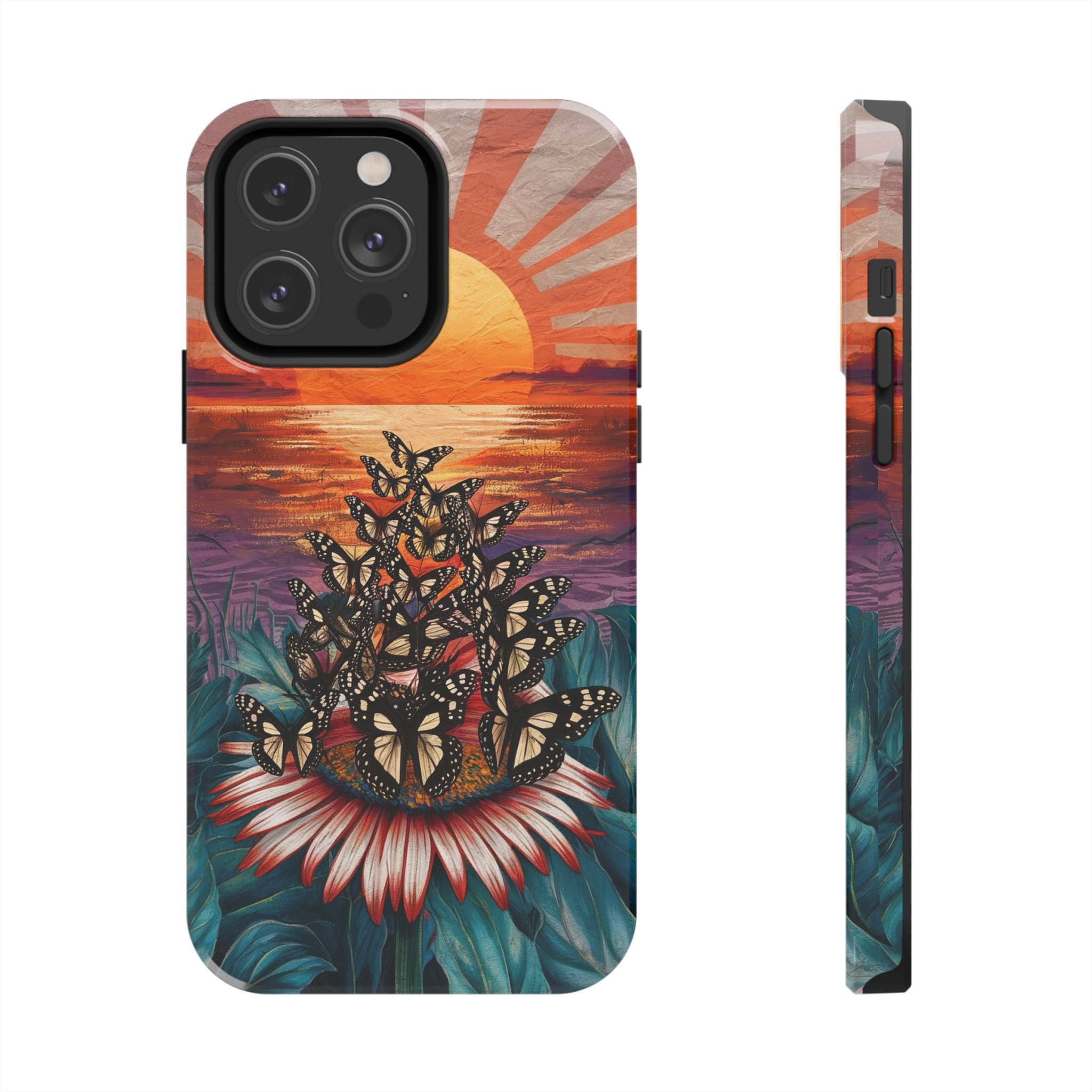Sunset Butterflies - Tough Case for iPhone 14, 15, 16 - Spruced Roost