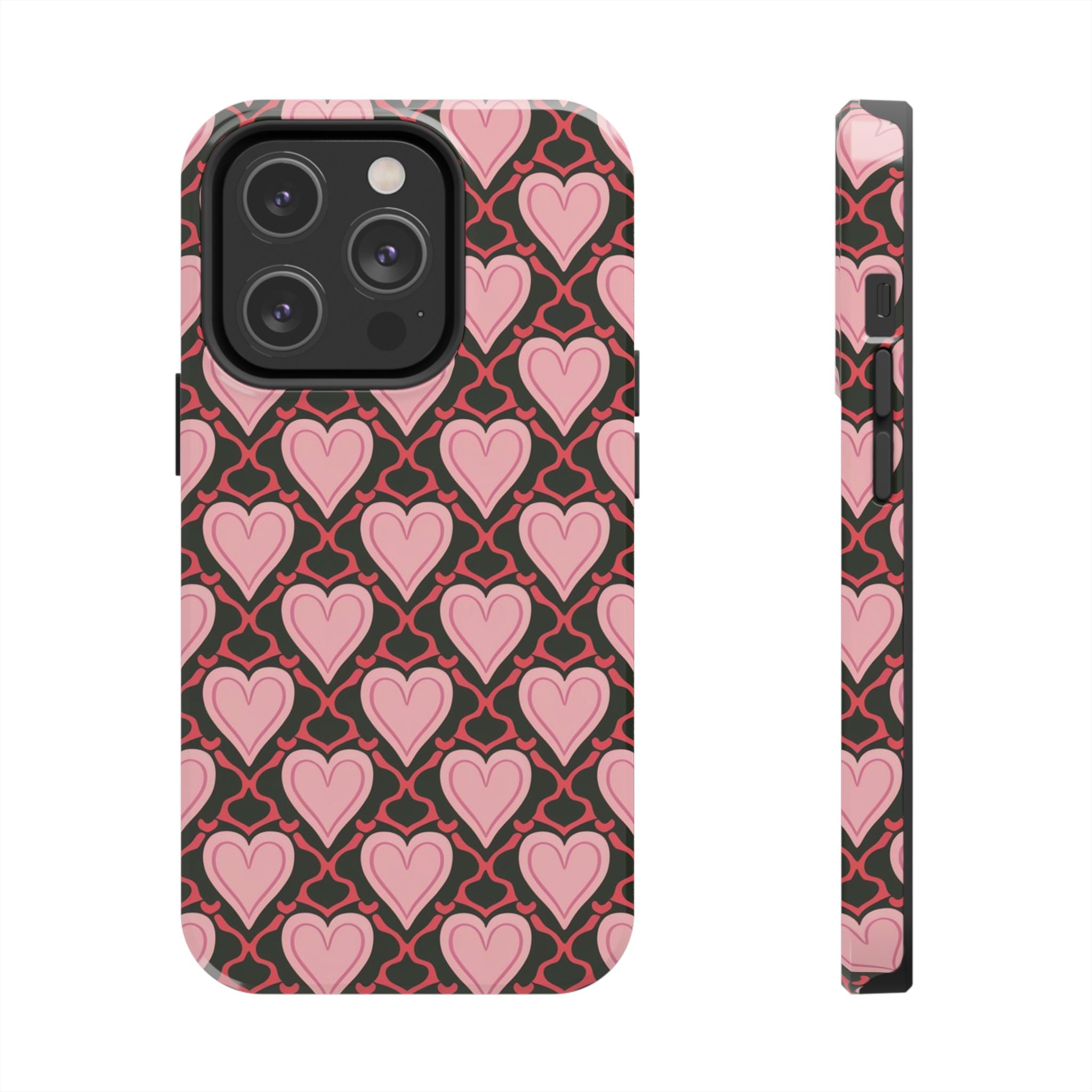 Trellis Hearted - Tough Case for iPhone 14, 15, 16 - Spruced Roost