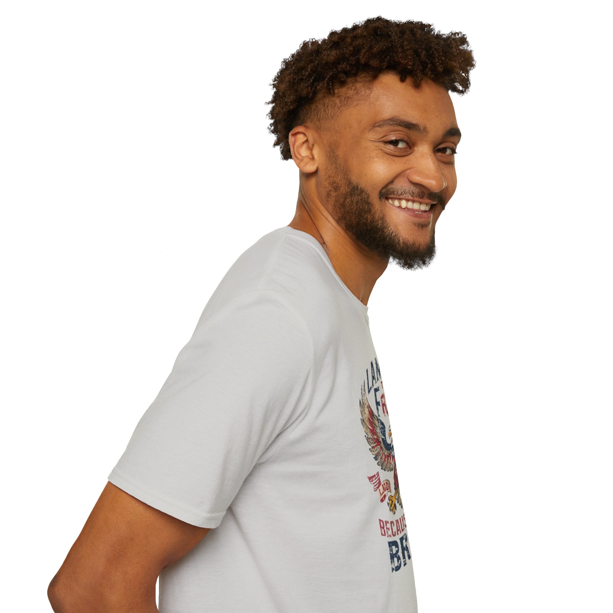 Land of the Free, Because of the Brave - Unisex Softstyle T-Shirt
