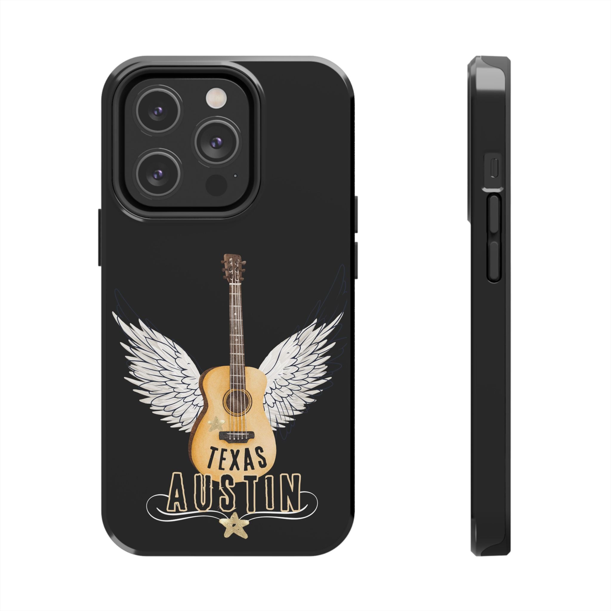 Austin, Texas Wings Guitar Tough Phone Case – iPhone 14, 15, 16