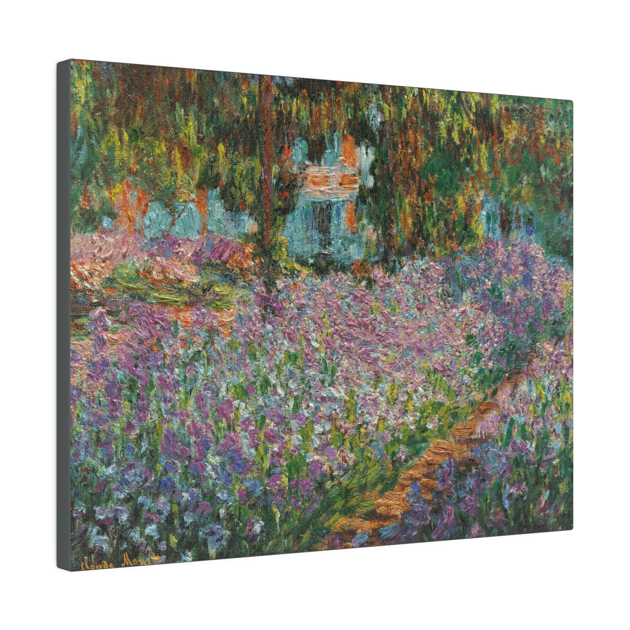 Iris's in Monet's Garden - Claude Monet Matte Canvas, Stretched, 0.75" - Spruced Roost