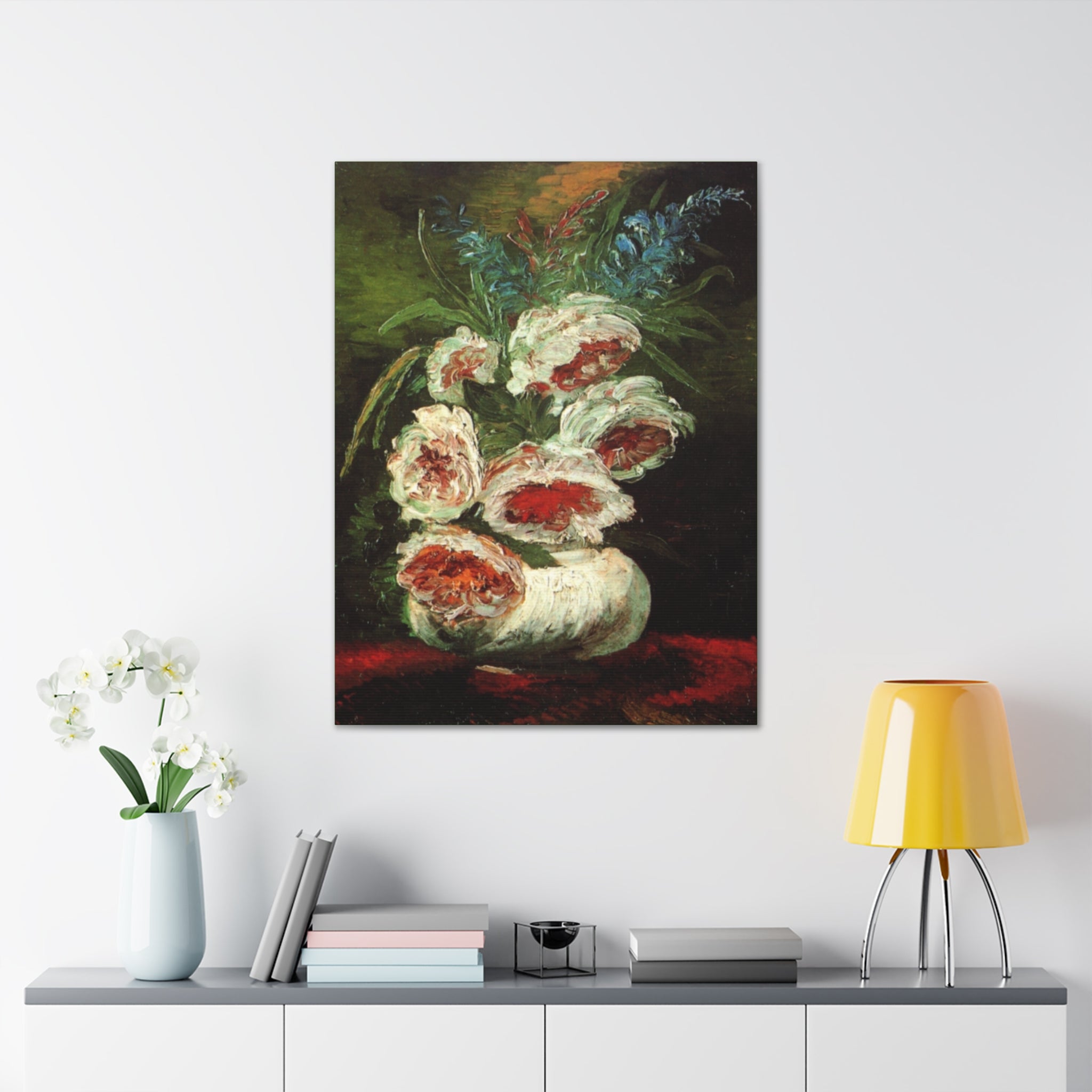 Vase with Peonies - Vincent van Gogh - Canvas Gallery Wraps - Spruced Roost