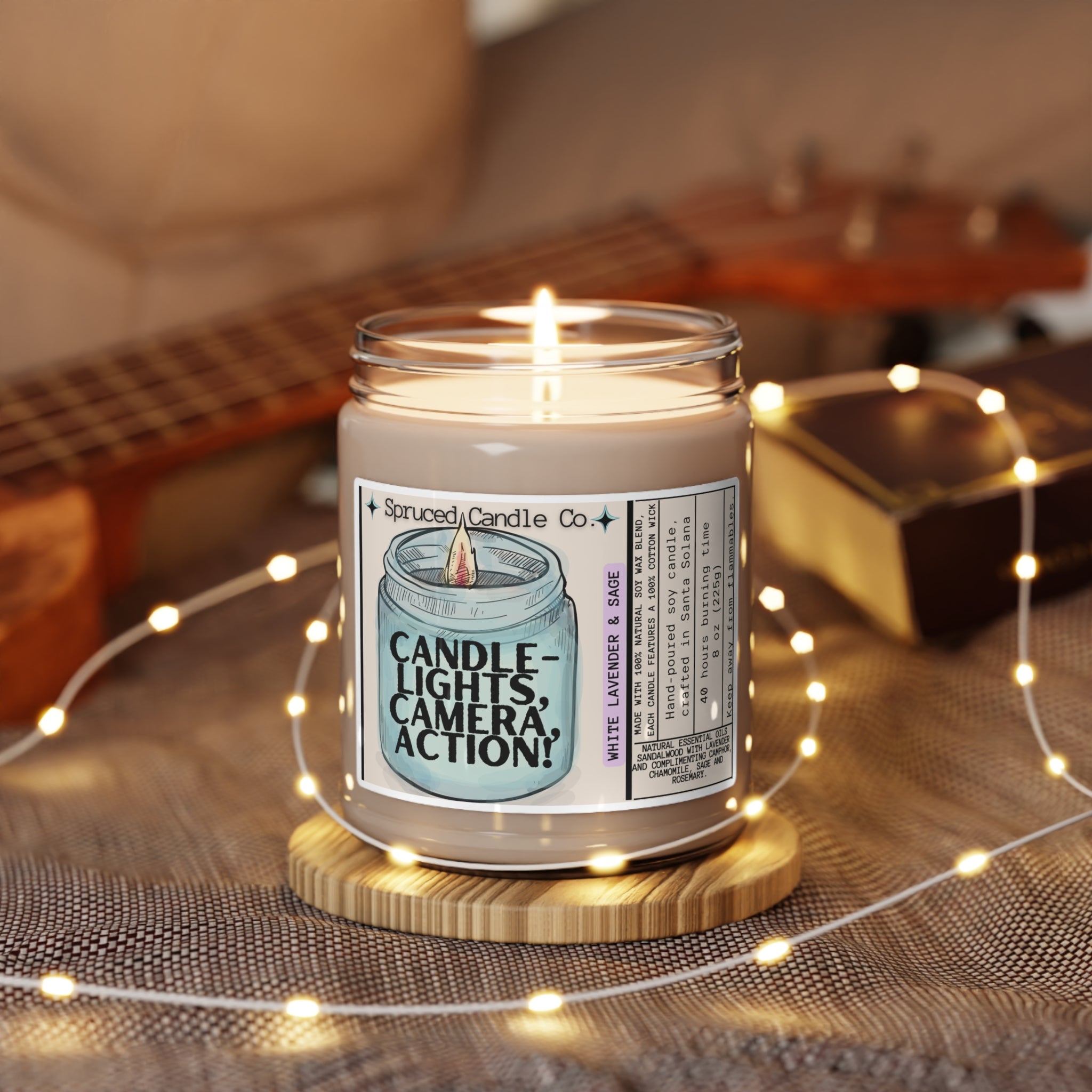 Lights, Camera, Action - Soy Candle, 9oz - Lavender & Sage