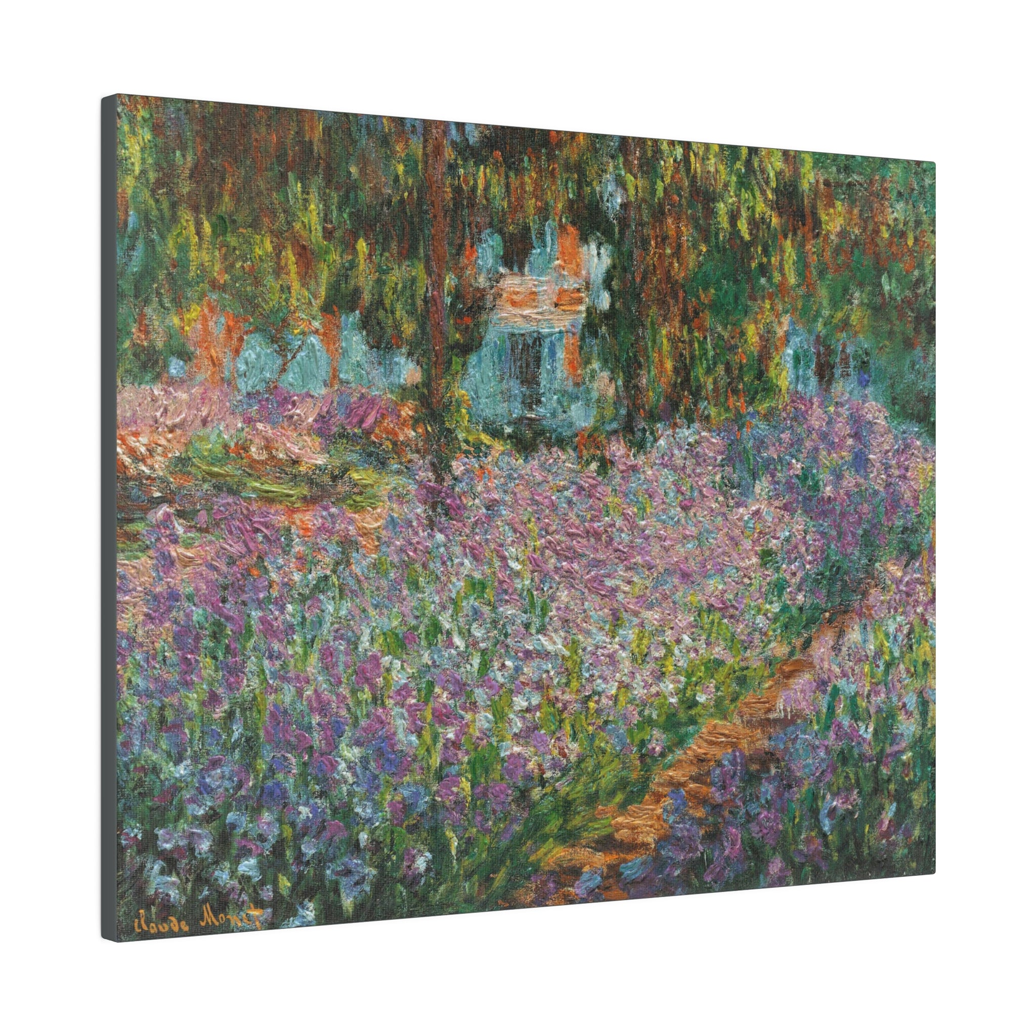 Iris's in Monet's Garden - Claude Monet Matte Canvas, Stretched, 0.75" - Spruced Roost