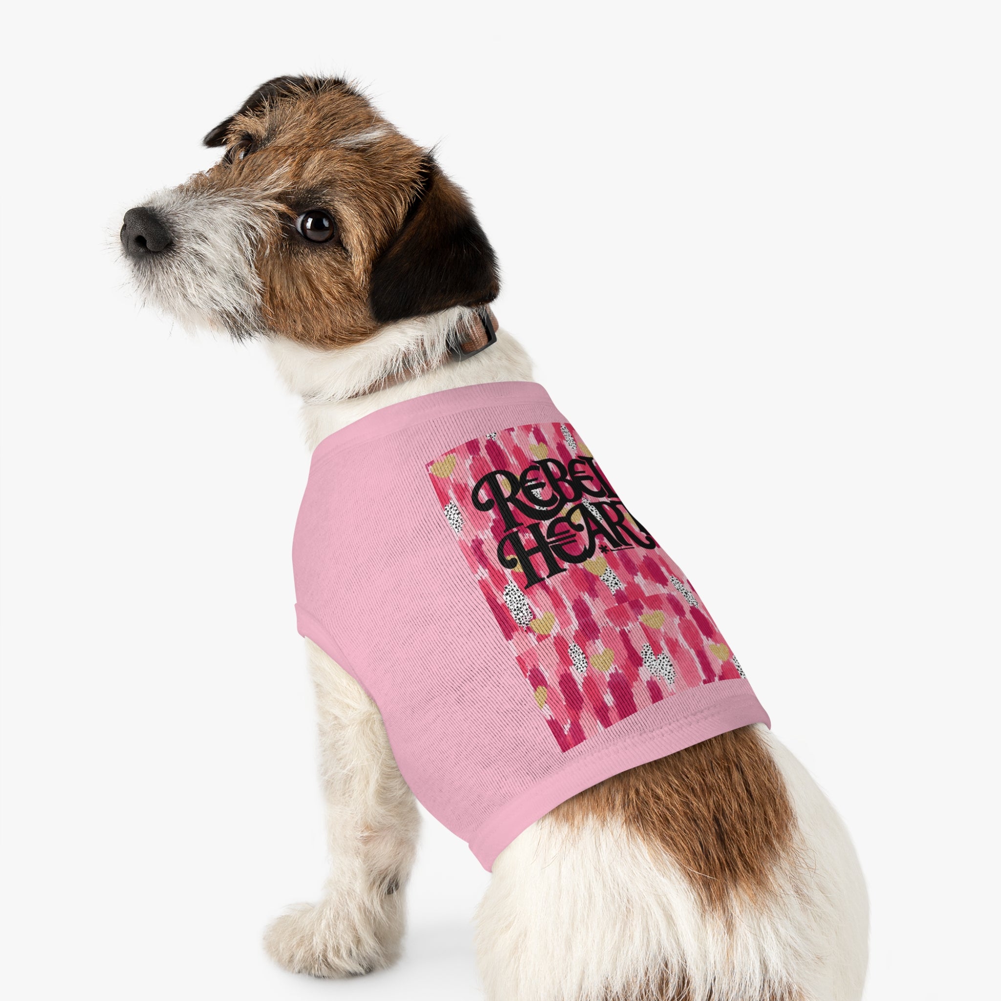 Rebel Heart Pink Confetti Pet Shirt - Stylish and Playful Dog Apparel
