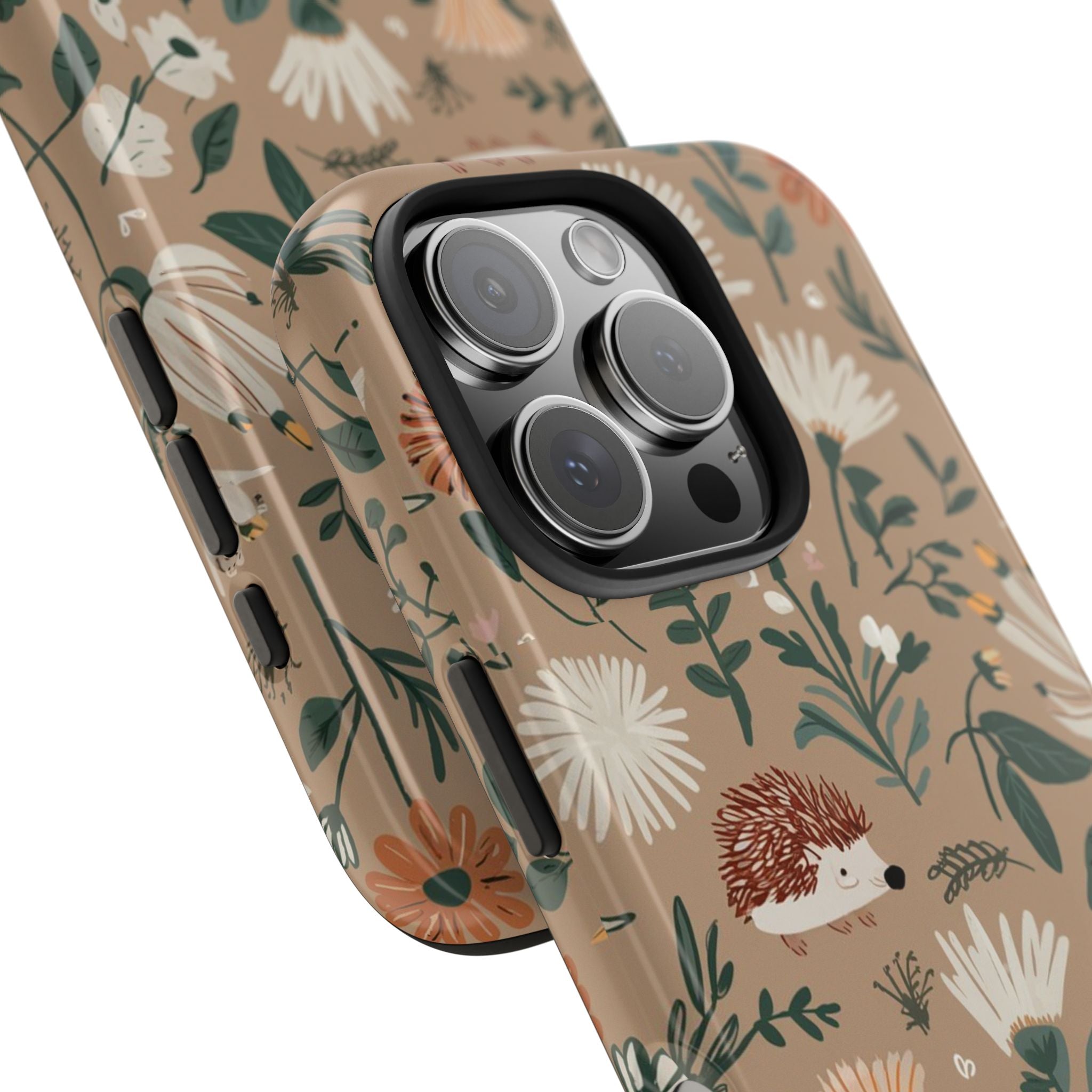 Hedehogs & Daisies - Tough Case for iPhone 14, 15, 16 - Spruced Roost