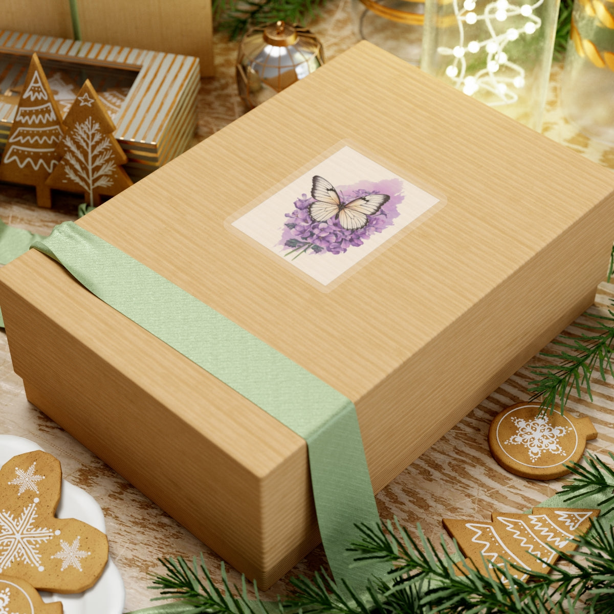 Lavender Butterfly Kiss-Cut Stickers