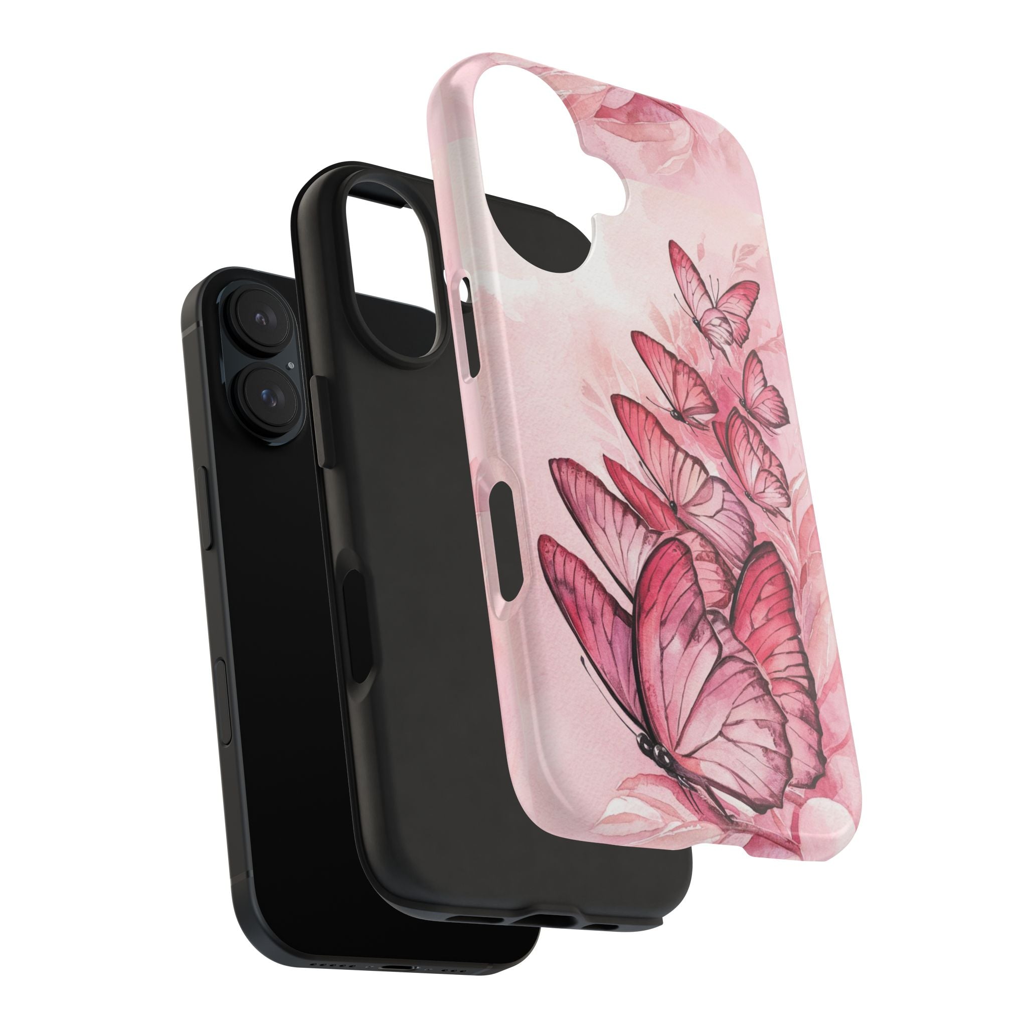 Pink Butterflies - Tough Case for iPhone 14, 15, 16 - Spruced Roost