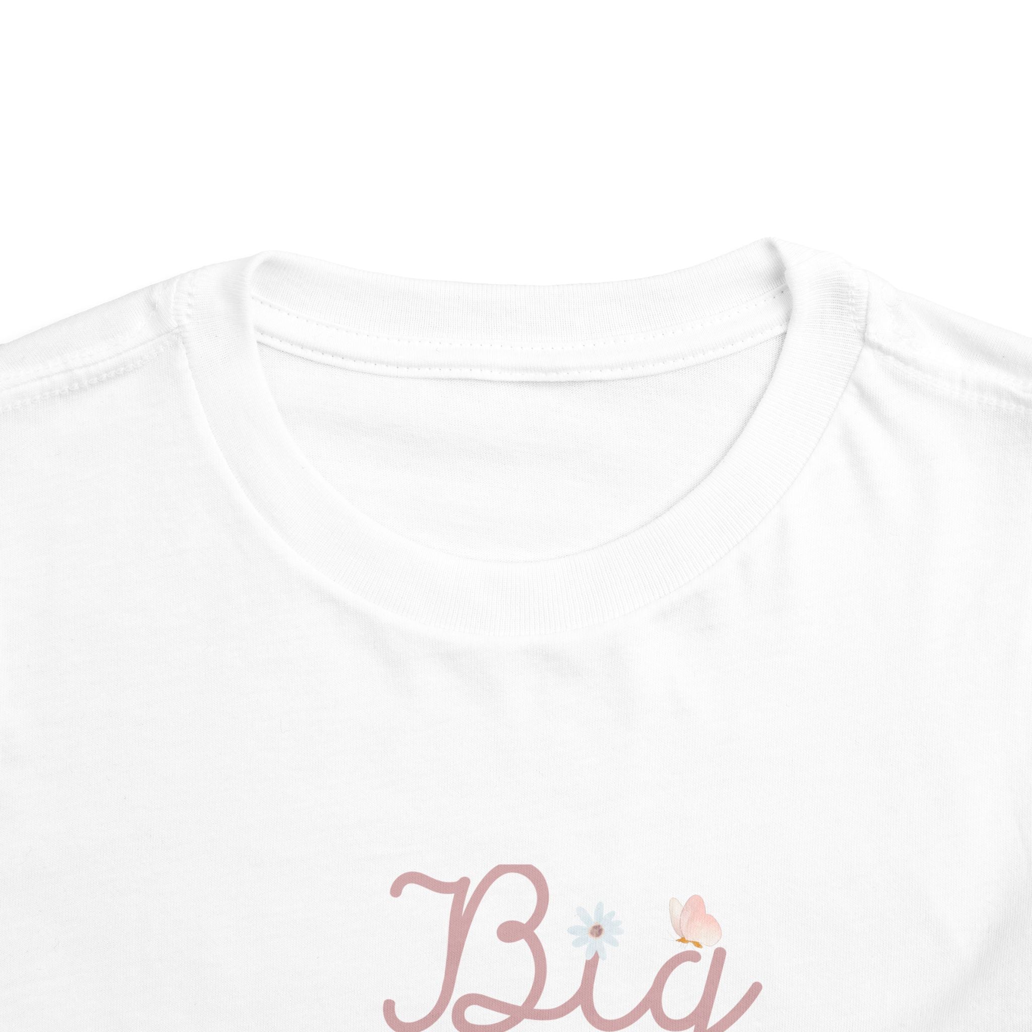 Daisy Pink Cursive - Big Sister Kids' T-Shirt -Gift for New Siblinngs - 3/4-7/8
