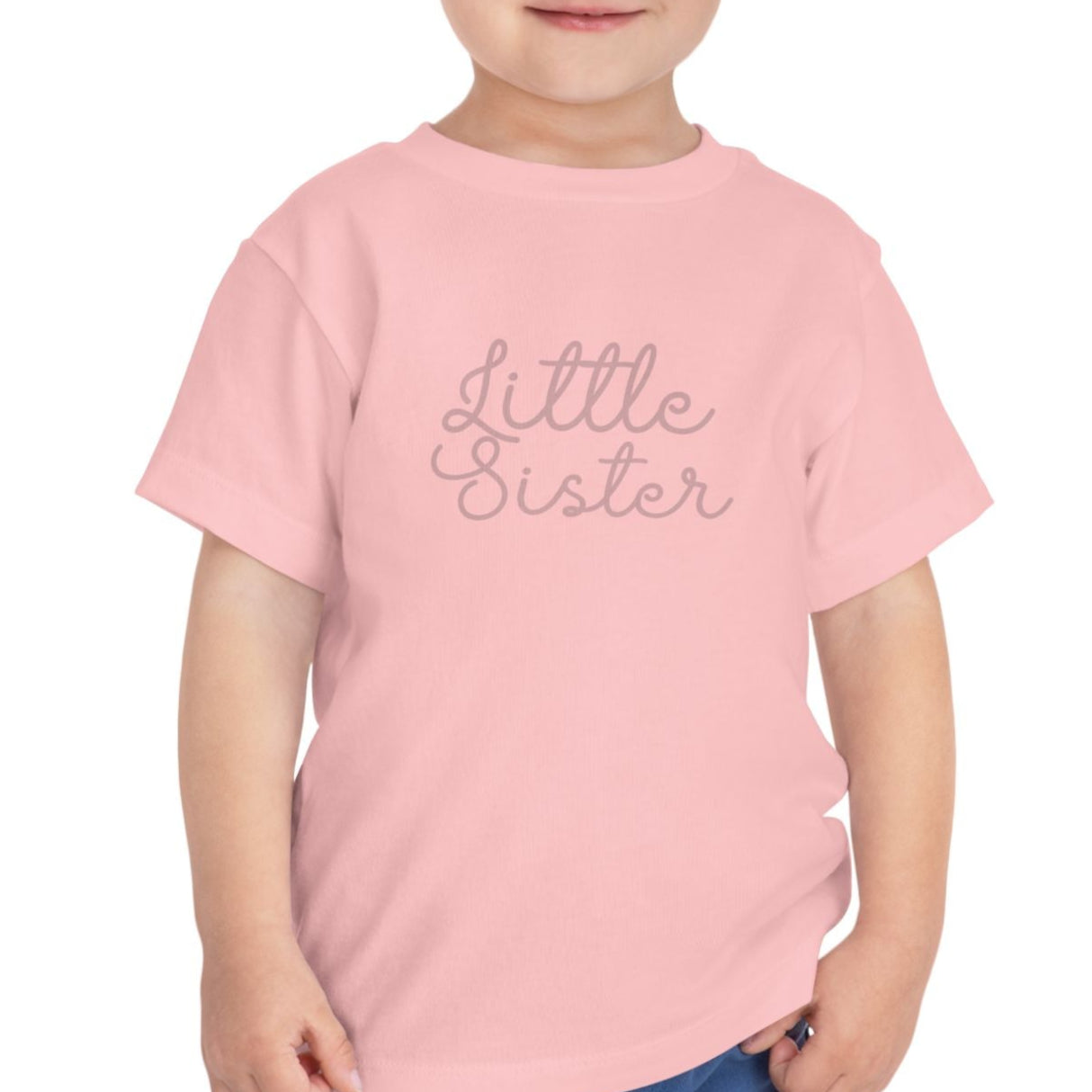 Pink Cursive - Little Sister Onesie - Long-Sleeve Organic Bodysuit