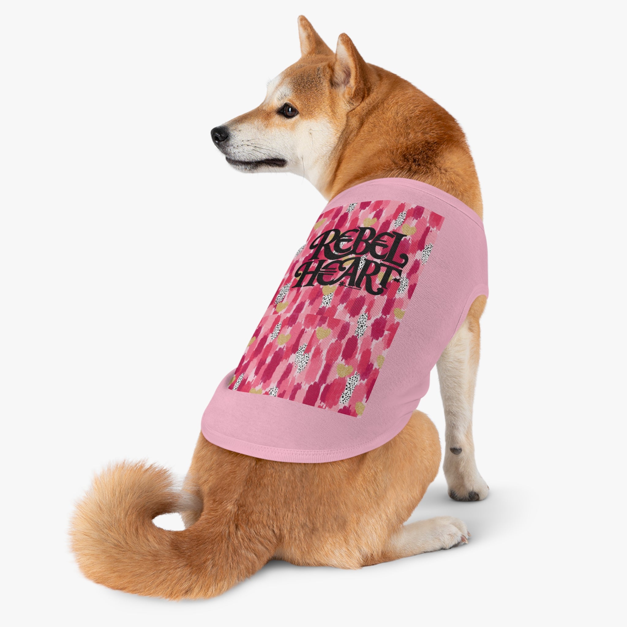 Rebel Heart Pink Confetti Pet Shirt - Stylish and Playful Dog Apparel
