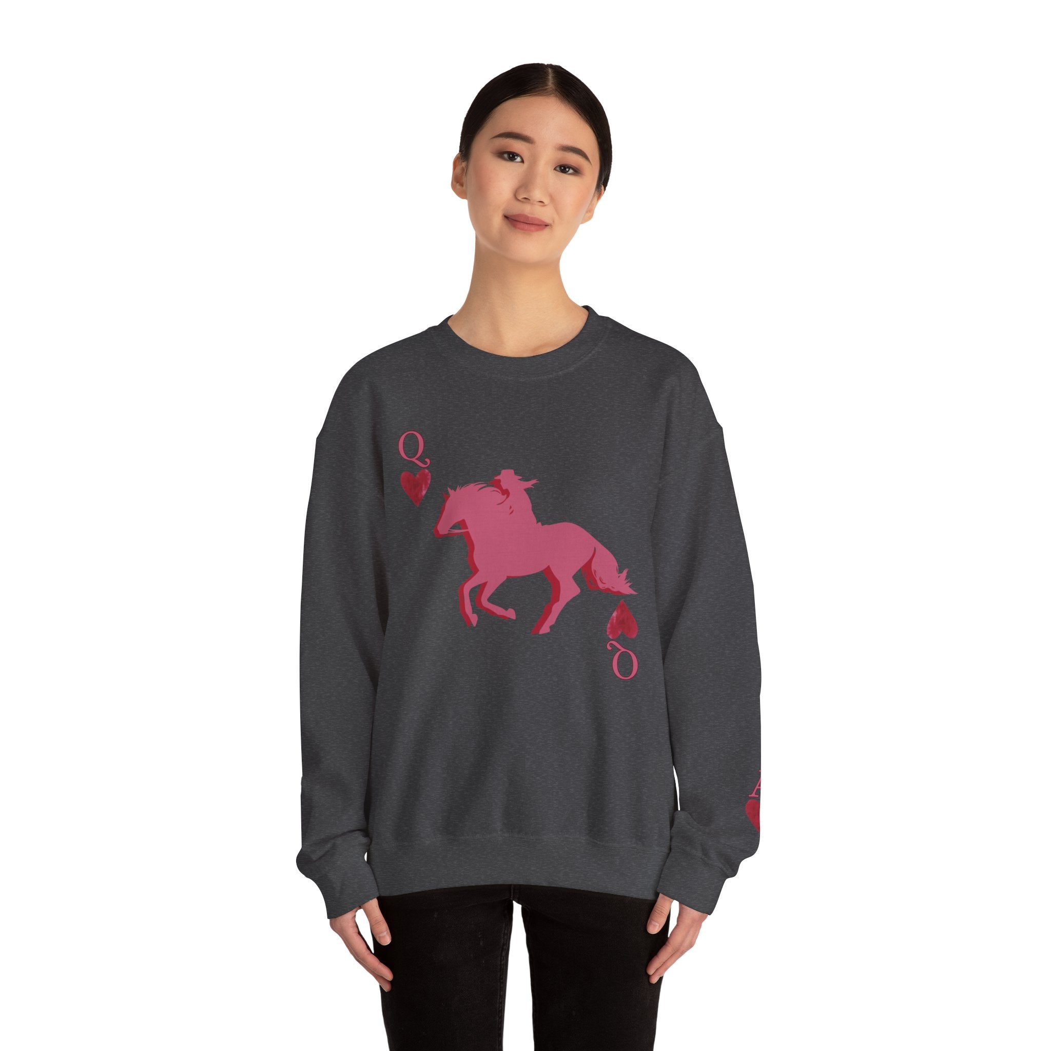 Queen of Hearts - Ace up your sleeve - Cowgirl Queen rewneck Sweatshirt — - Spruced Roost