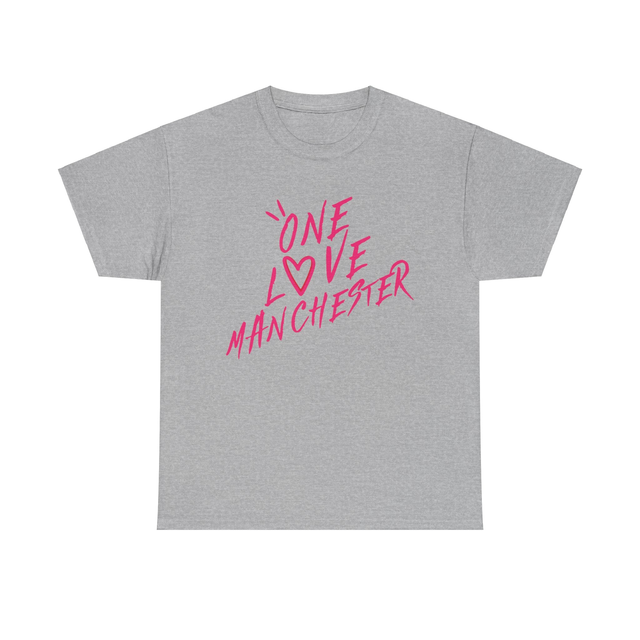 One Love Manchester Hot Pink - Unisex Heavy Cotton Tee - Spruced Roost