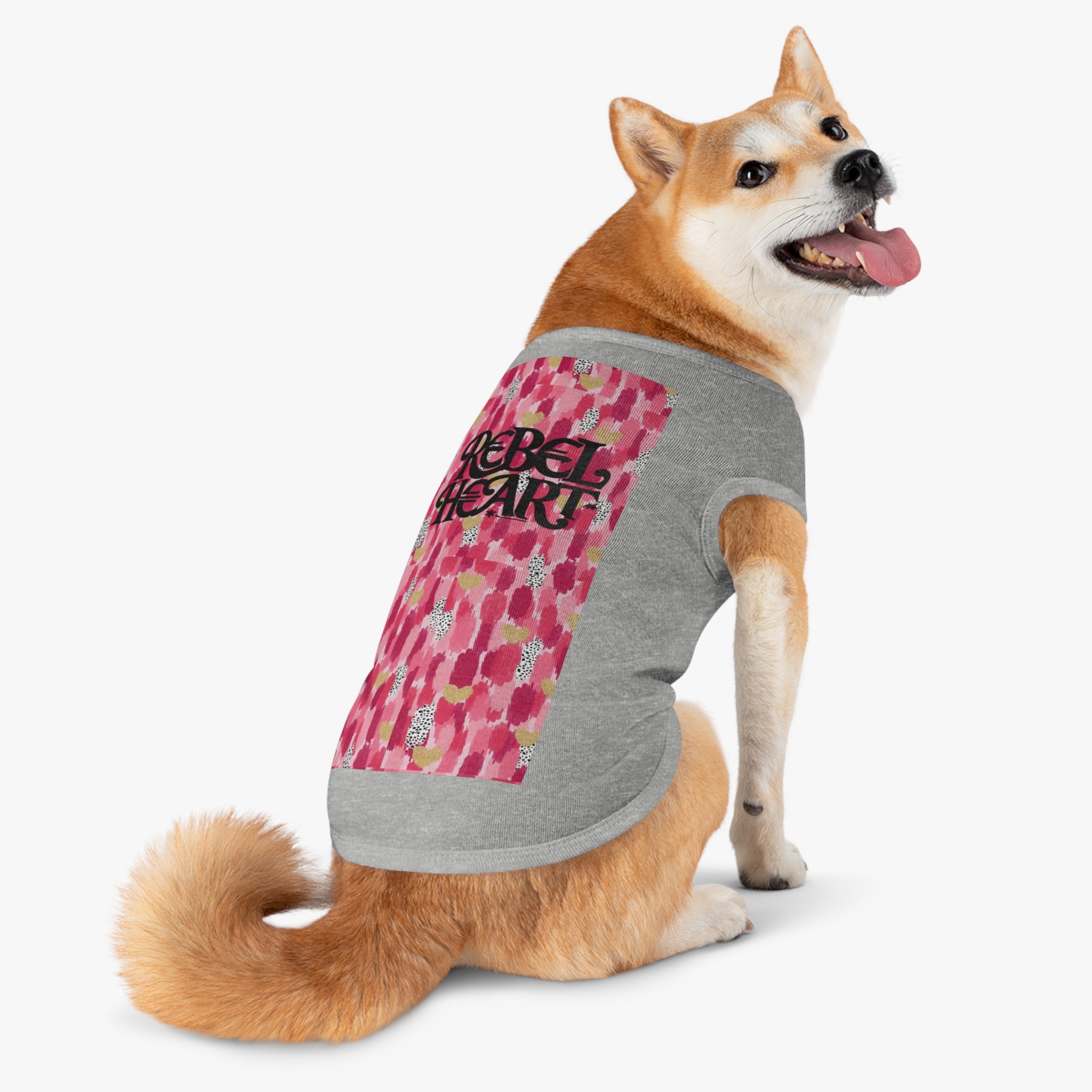 Rebel Heart Pink Confetti Pet Shirt - Stylish and Playful Dog Apparel