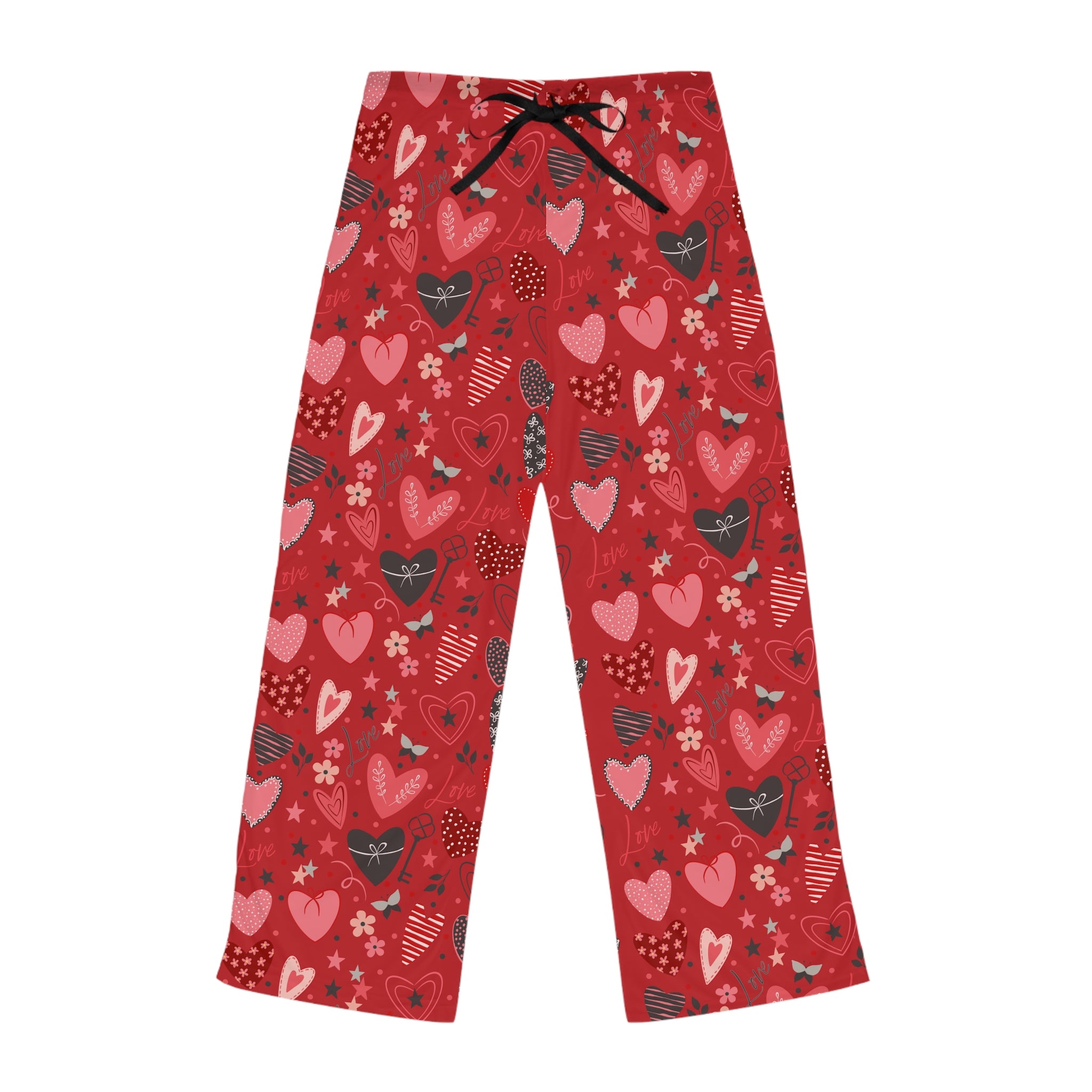 Base of Hearts Women's Pajama Pants (AOP) - Red
