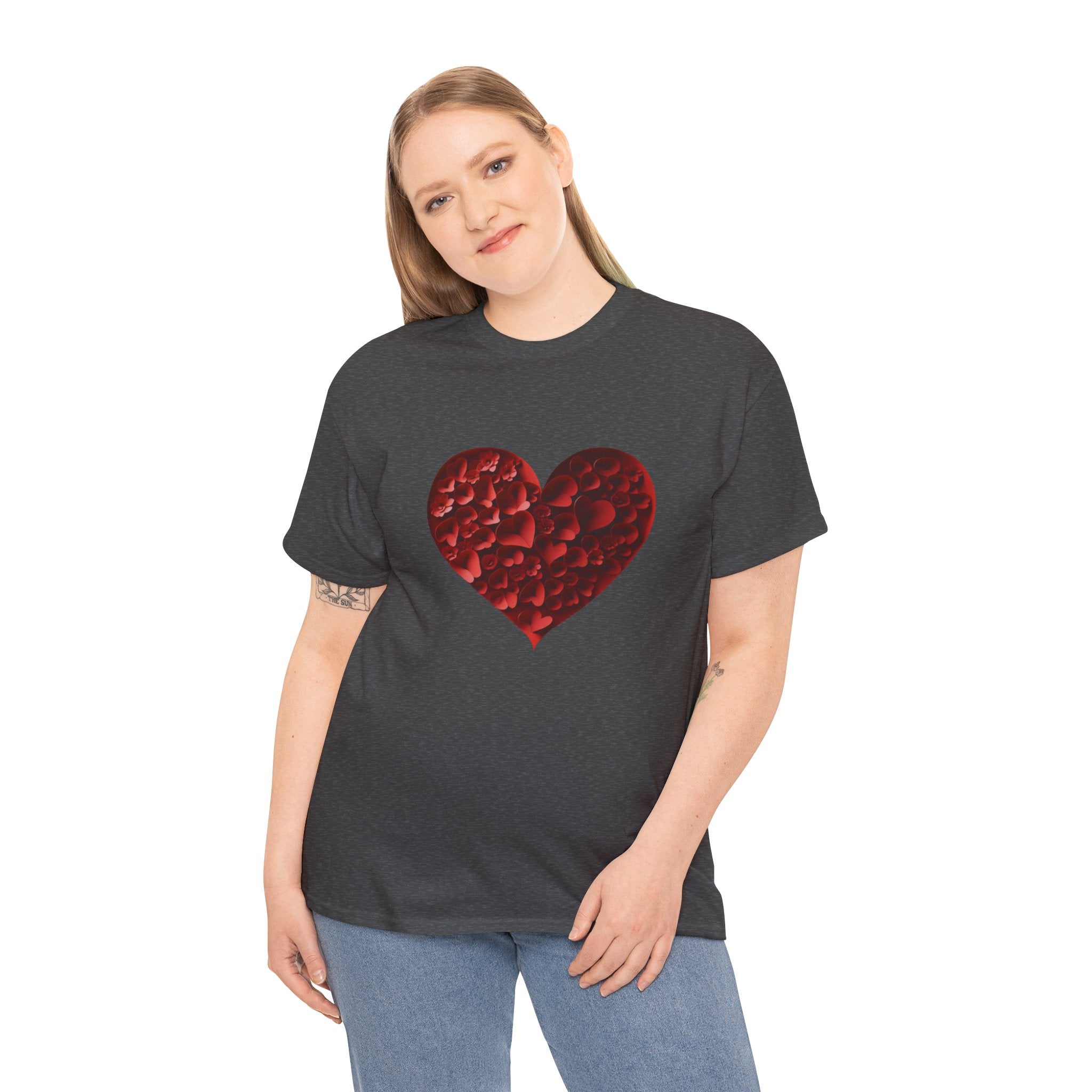 Floral Heart - Unisex Heavy Cotton Tee - Spruced Roost