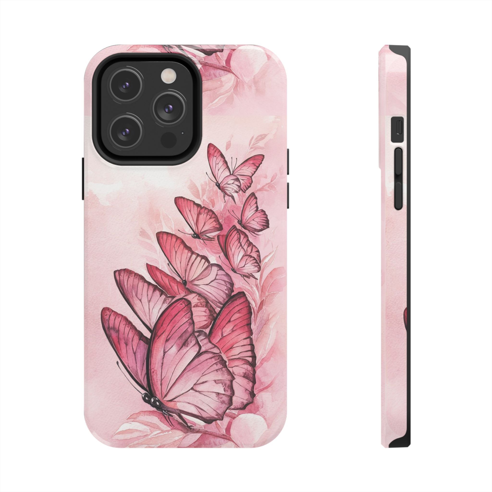 Pink Butterflies - Tough Case for iPhone 14, 15, 16 - Spruced Roost