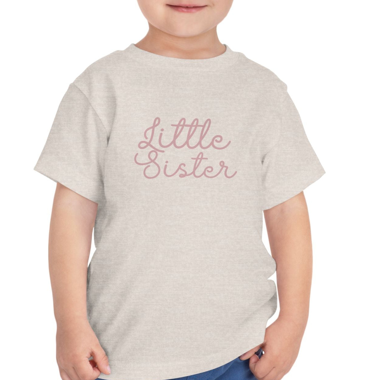 Pink Cursive - Little Sister Onesie - Long-Sleeve Organic Bodysuit