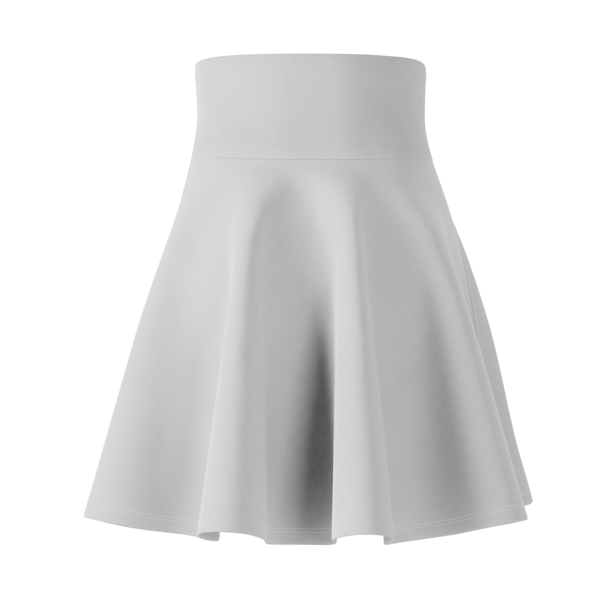 Up-Hearted Solid White Women's Skater Skirt (AOP)