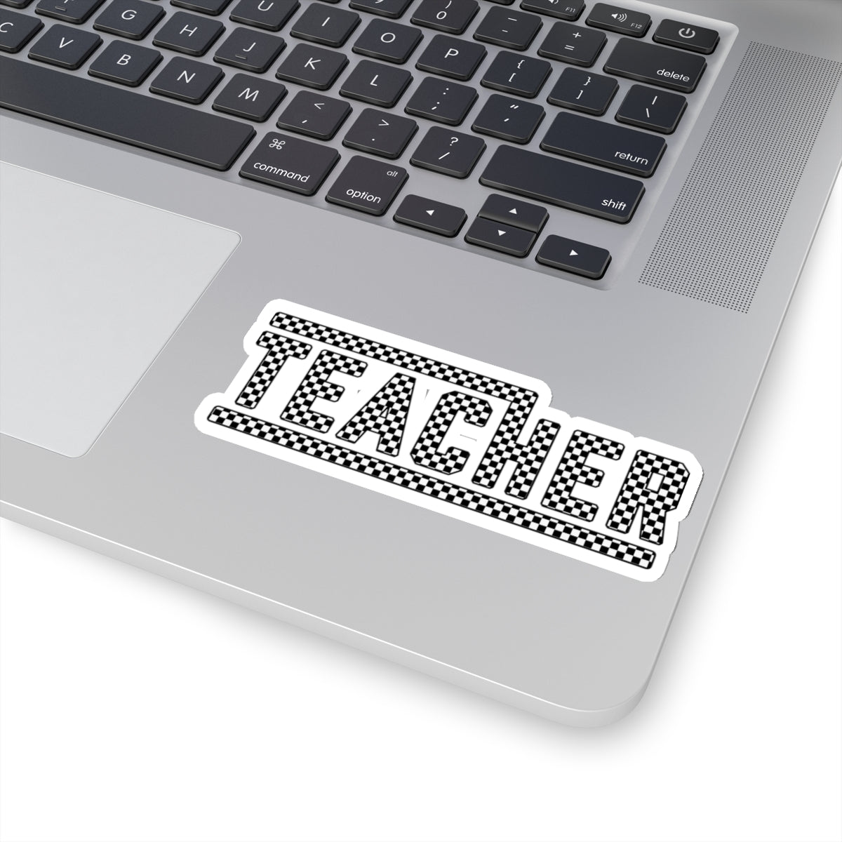Teacher Checked Black and White Kiss-Cut Stickers - Spruced Roost