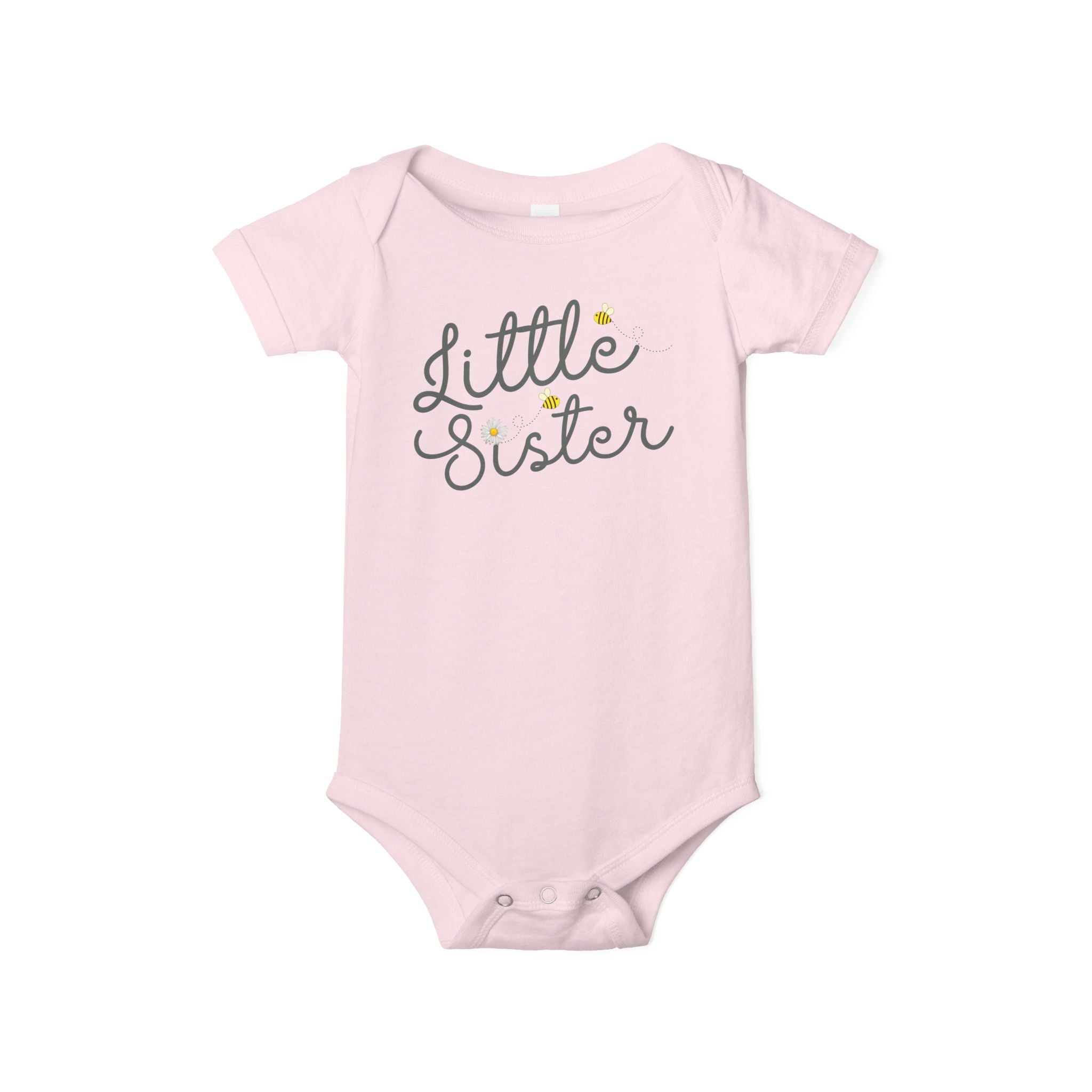 Bees Little Sister Baby Onesie | for New Siblings