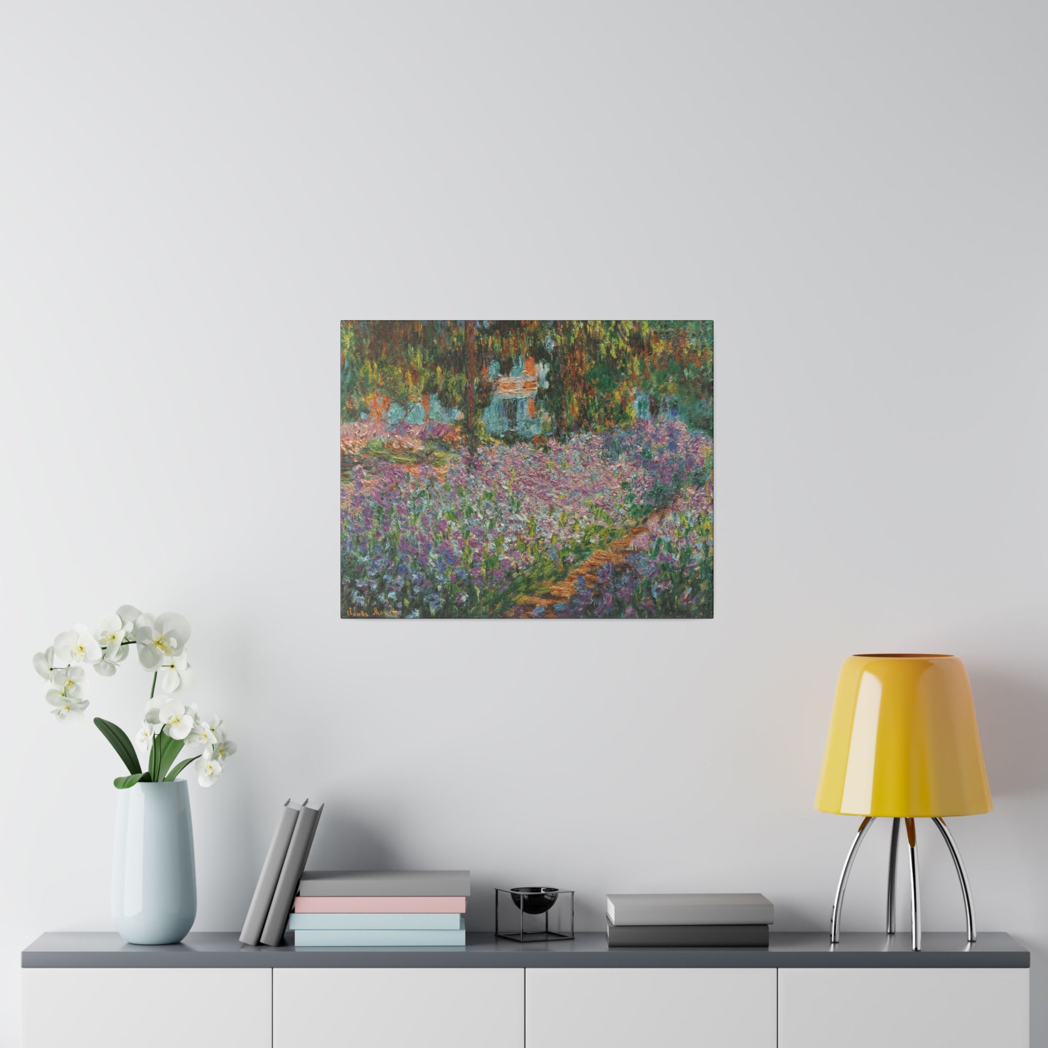 Iris's in Monet's Garden - Claude Monet Matte Canvas, Stretched, 0.75" - Spruced Roost
