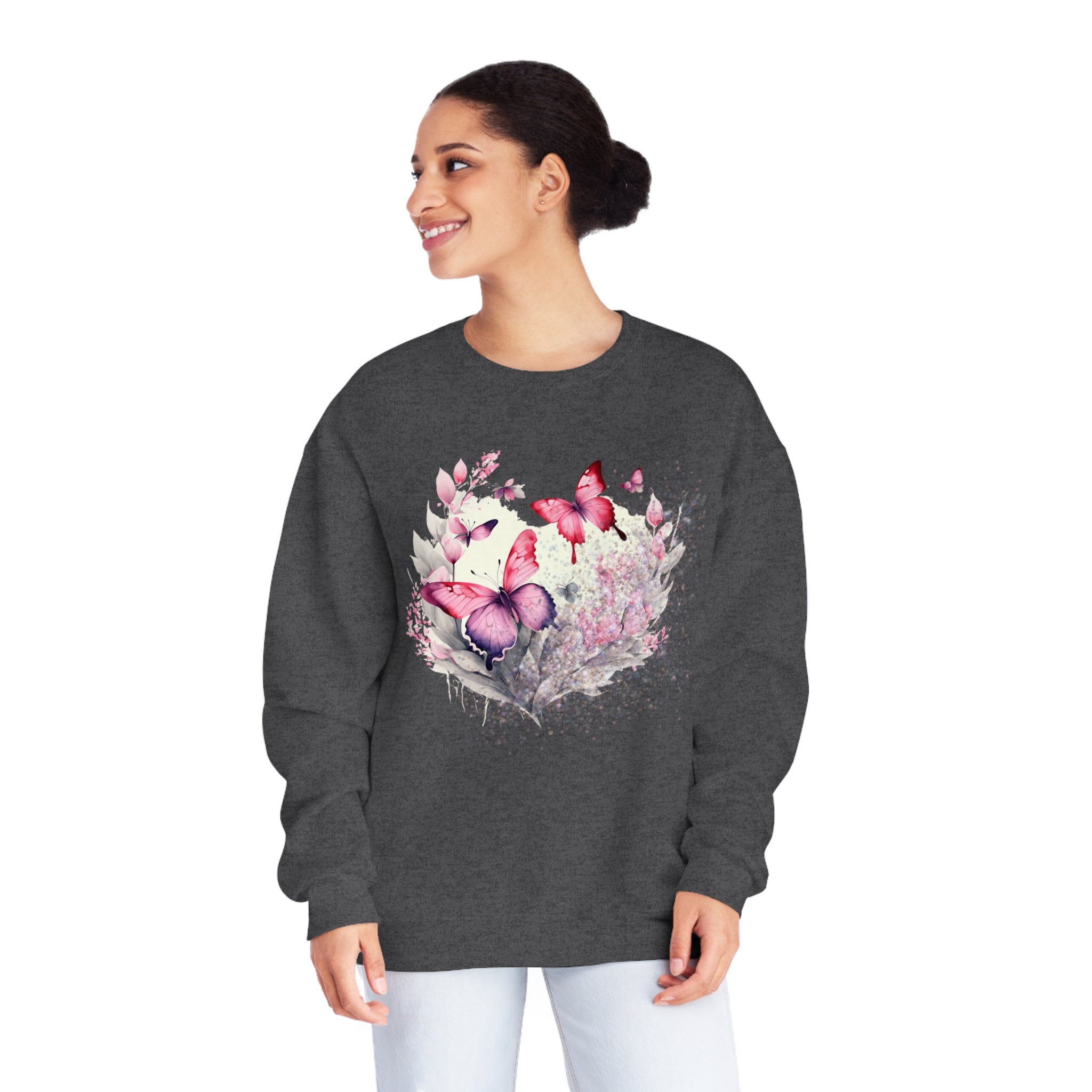 Two Butterflies Unisex NuBlend® Crewneck Sweatshirt - Spruced Roost