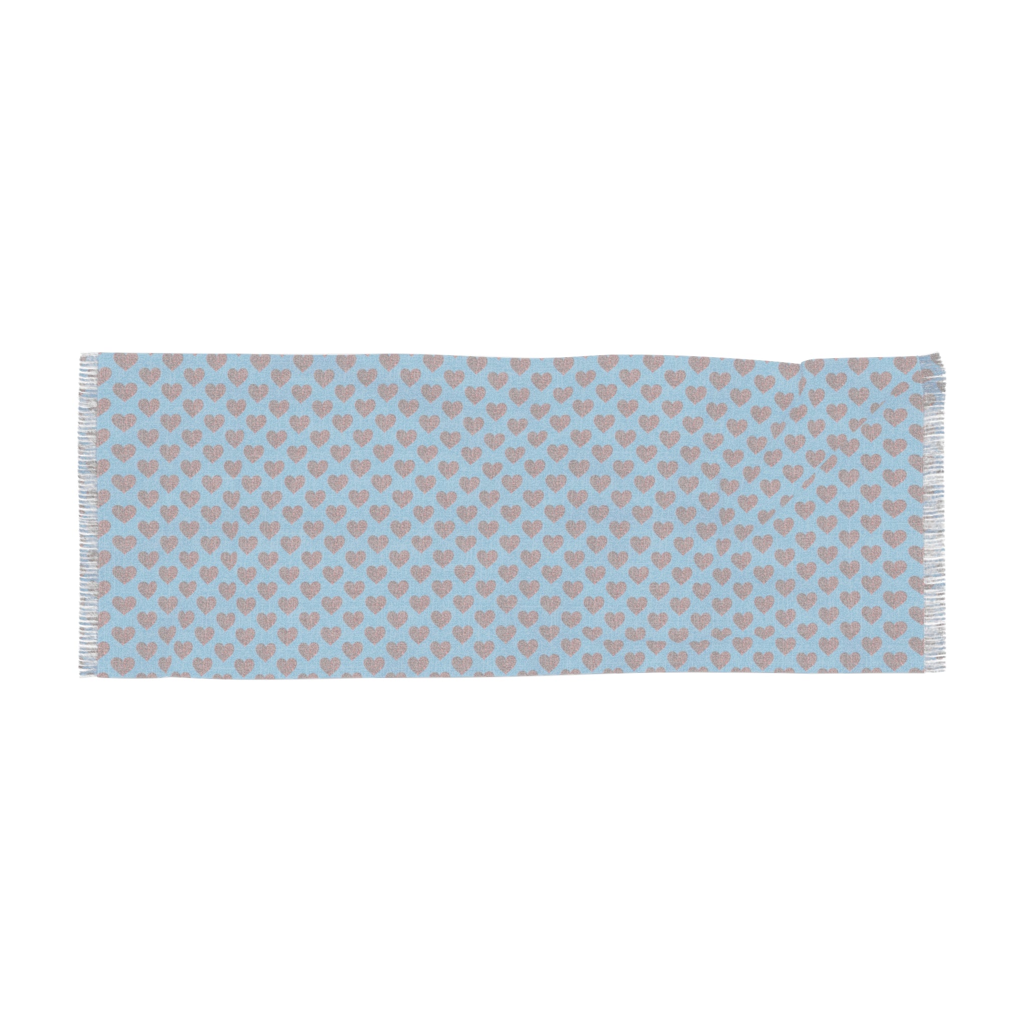 Teal Hearts Light Scarf